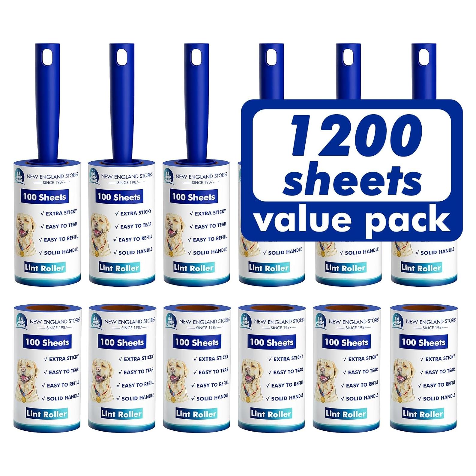 Rodillo Quitapelusas New England Stories 1200 Hojas 6 Mangos