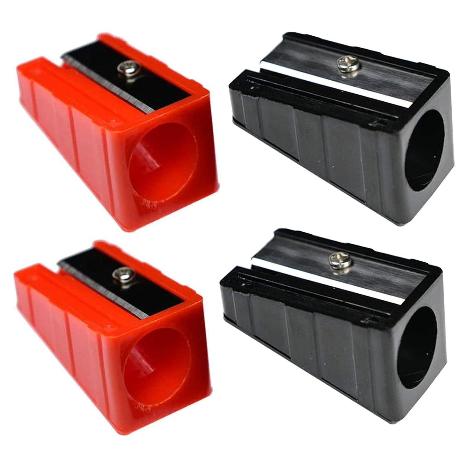 Sacapuntas Jumbo WEKOIL de Metal para Lápiz de Carpintero - Paquete de 4