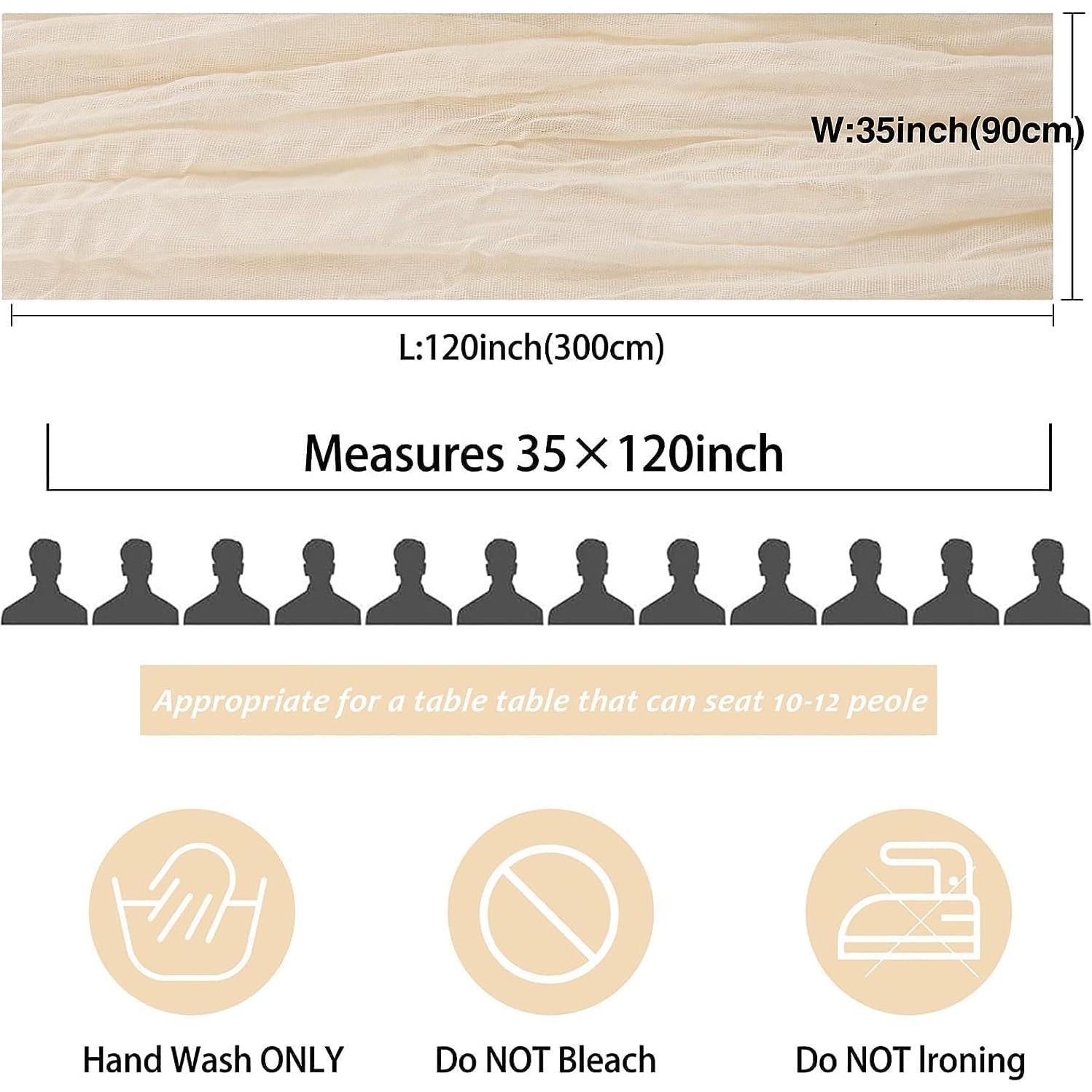 Paquete de 12 Caminos de Mesa de Gasa Beige 90x300 cm