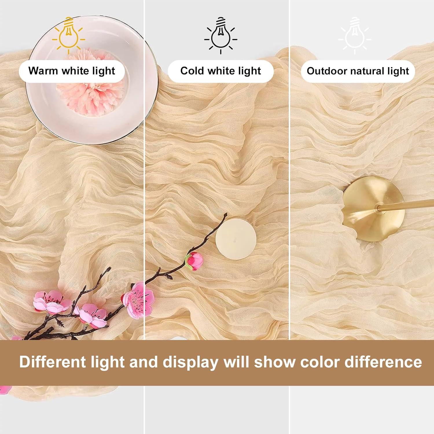 Paquete de 12 Caminos de Mesa de Gasa Beige 90x300 cm