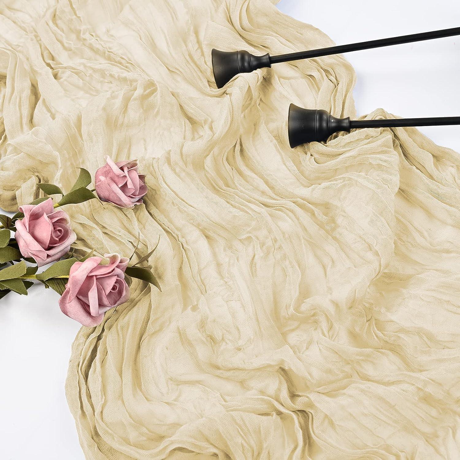 Paquete de 12 Caminos de Mesa de Gasa Beige 90x300 cm