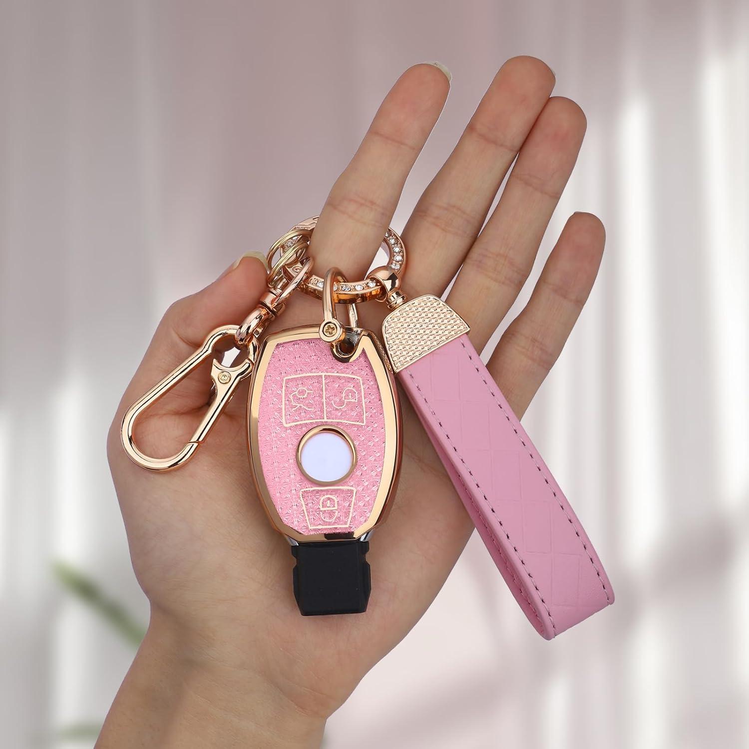 Cubierta de llavero Seedwee para Mercedes Benz - Dorado Rosa