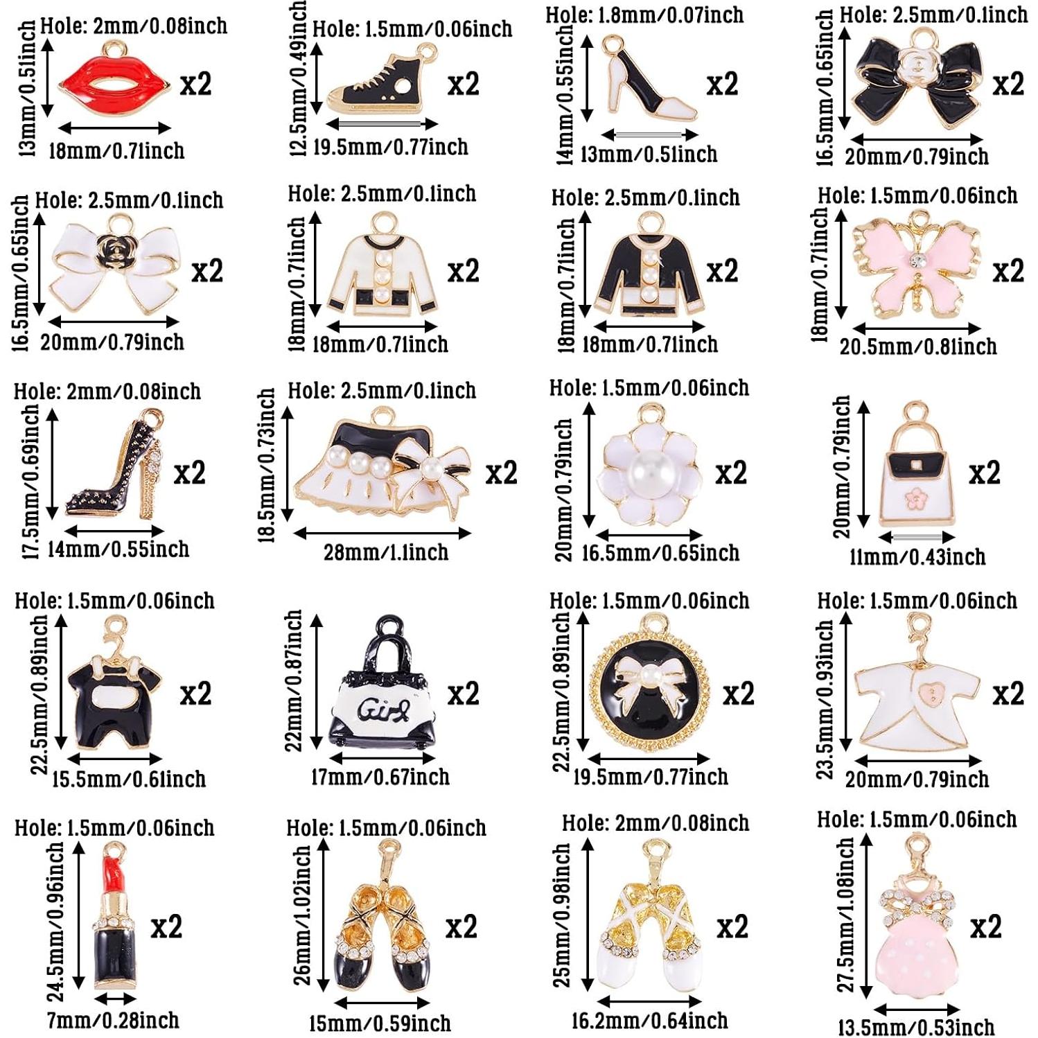 40 Piezas Encantos de Esmalte Cheriswelry para Joyería DIY