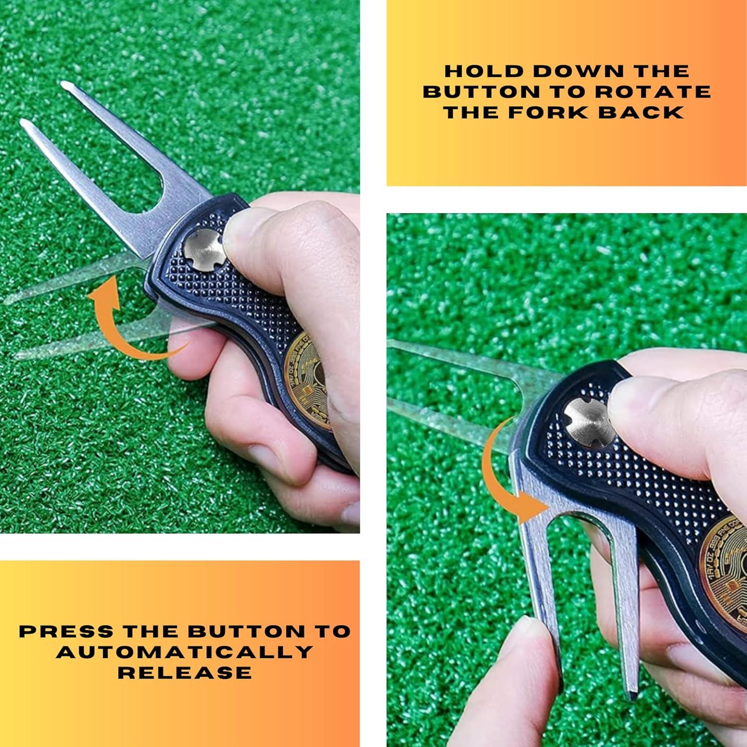 Herramienta de Golf HODL 21 3 en 1 Plegable - Divot, Marcador y Soporte