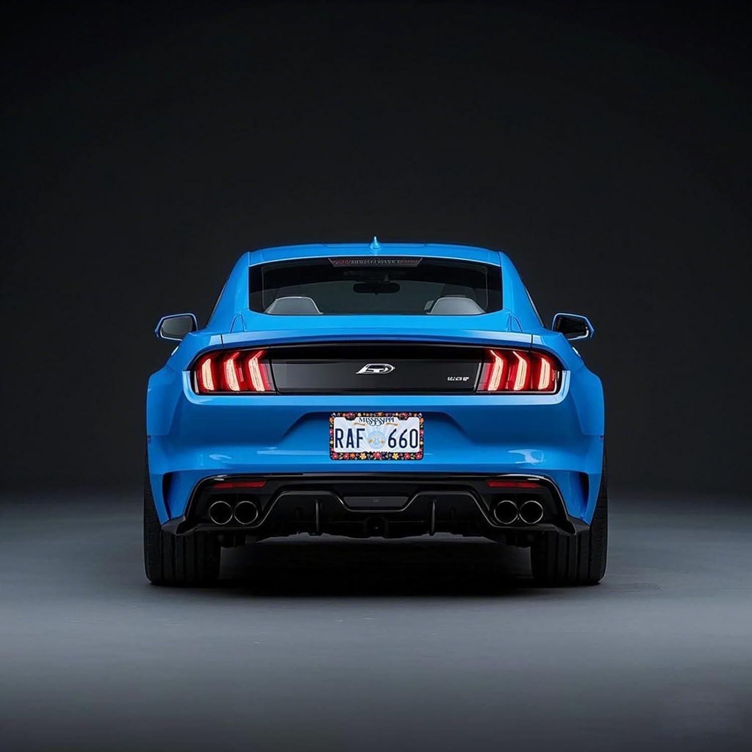 Marco de Placa de Licencia Floral PINFFSHU 31.5x16.2 cm 2 Pcs