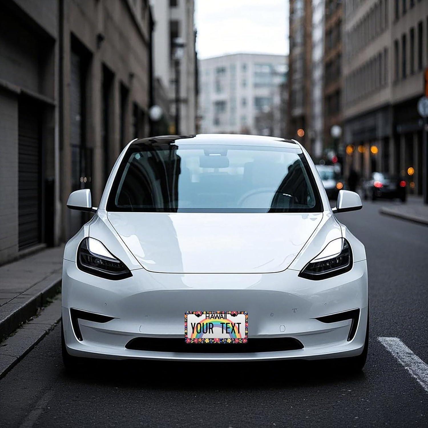 Marco de Placa de Licencia Floral PINFFSHU 31.5x16.2 cm 2 Pcs