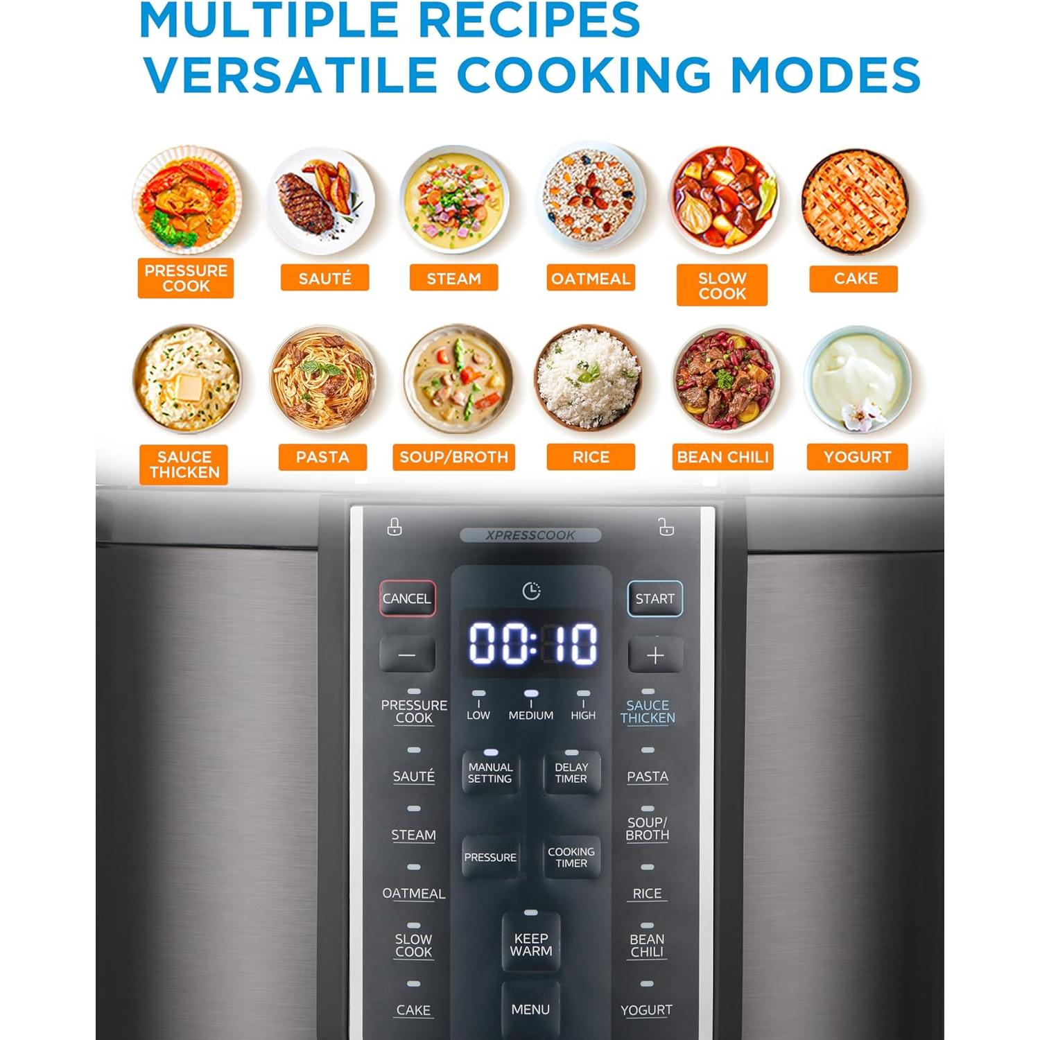 Midea Olla de Presión Eléctrica 12-en-1 8L Acero Inoxidable