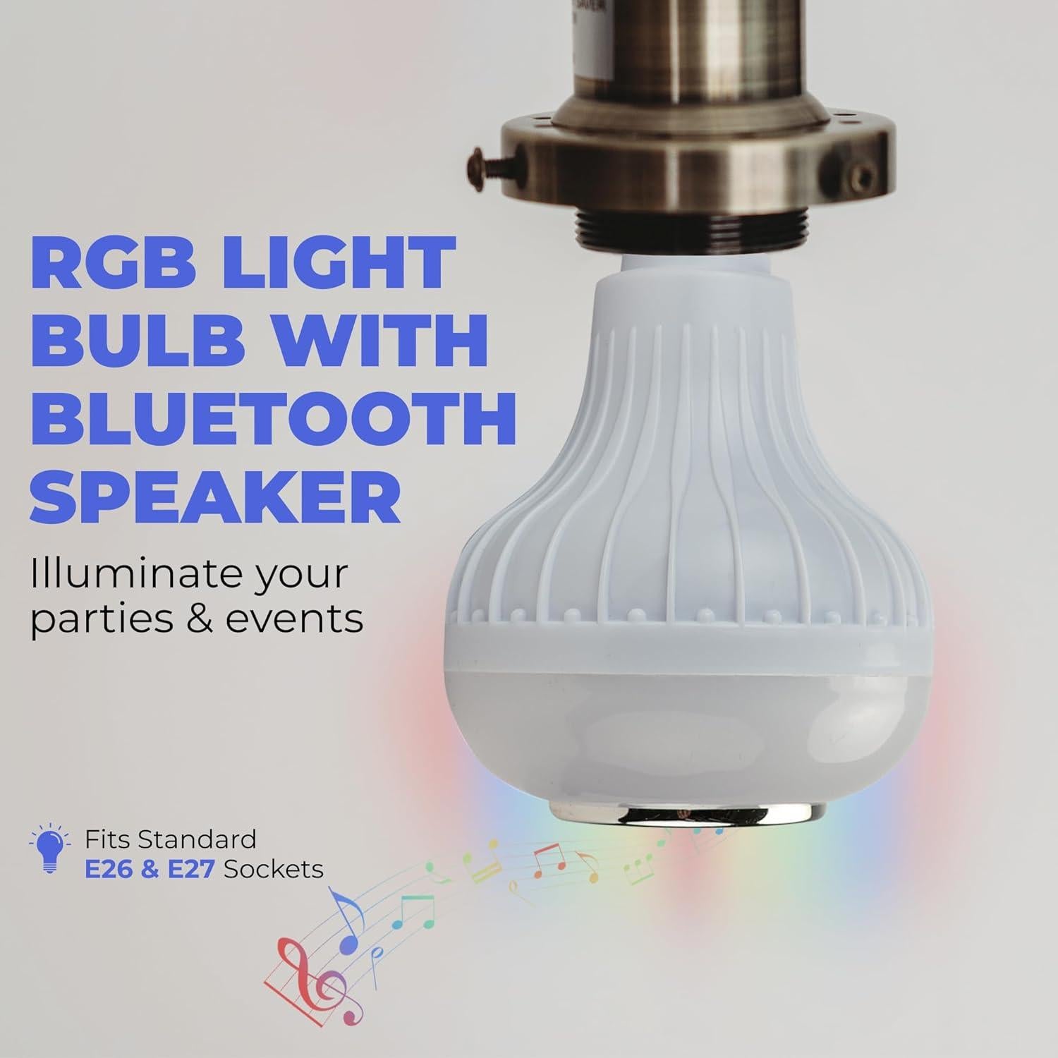 Bombilla LED Skylar E26 con altavoz Bluetooth y control remoto