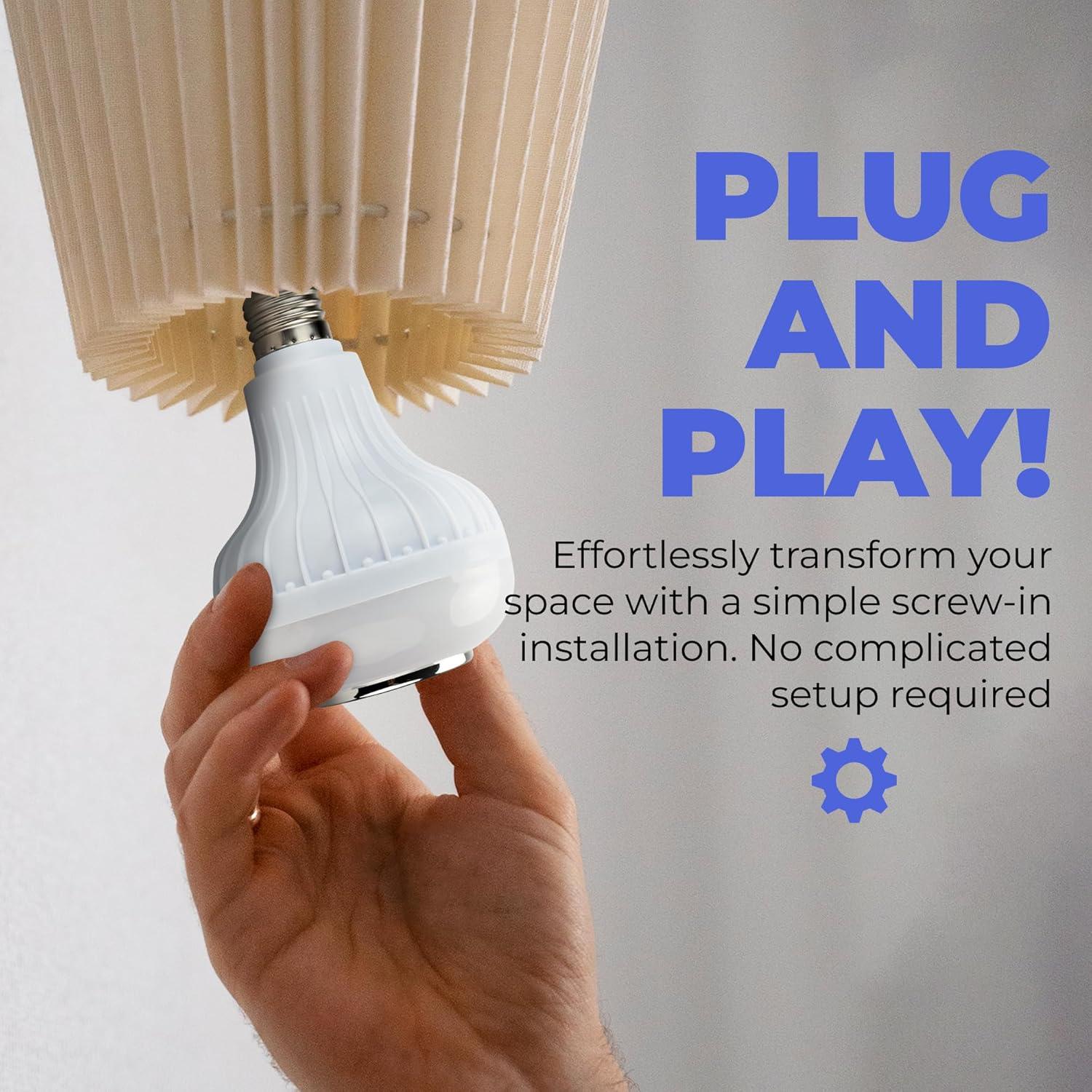 Bombilla LED Skylar E26 con altavoz Bluetooth y control remoto