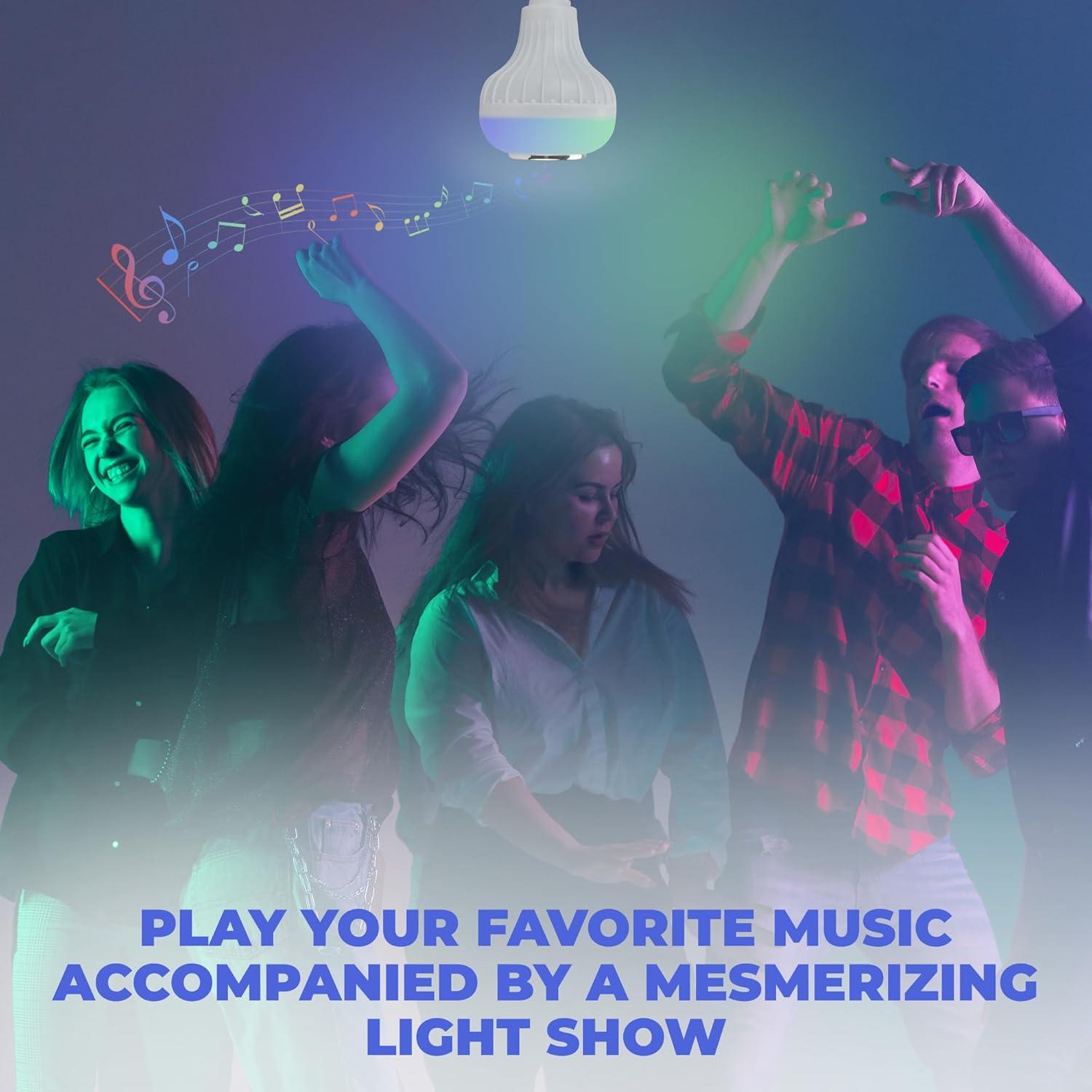 Bombilla LED Skylar E26 con altavoz Bluetooth y control remoto