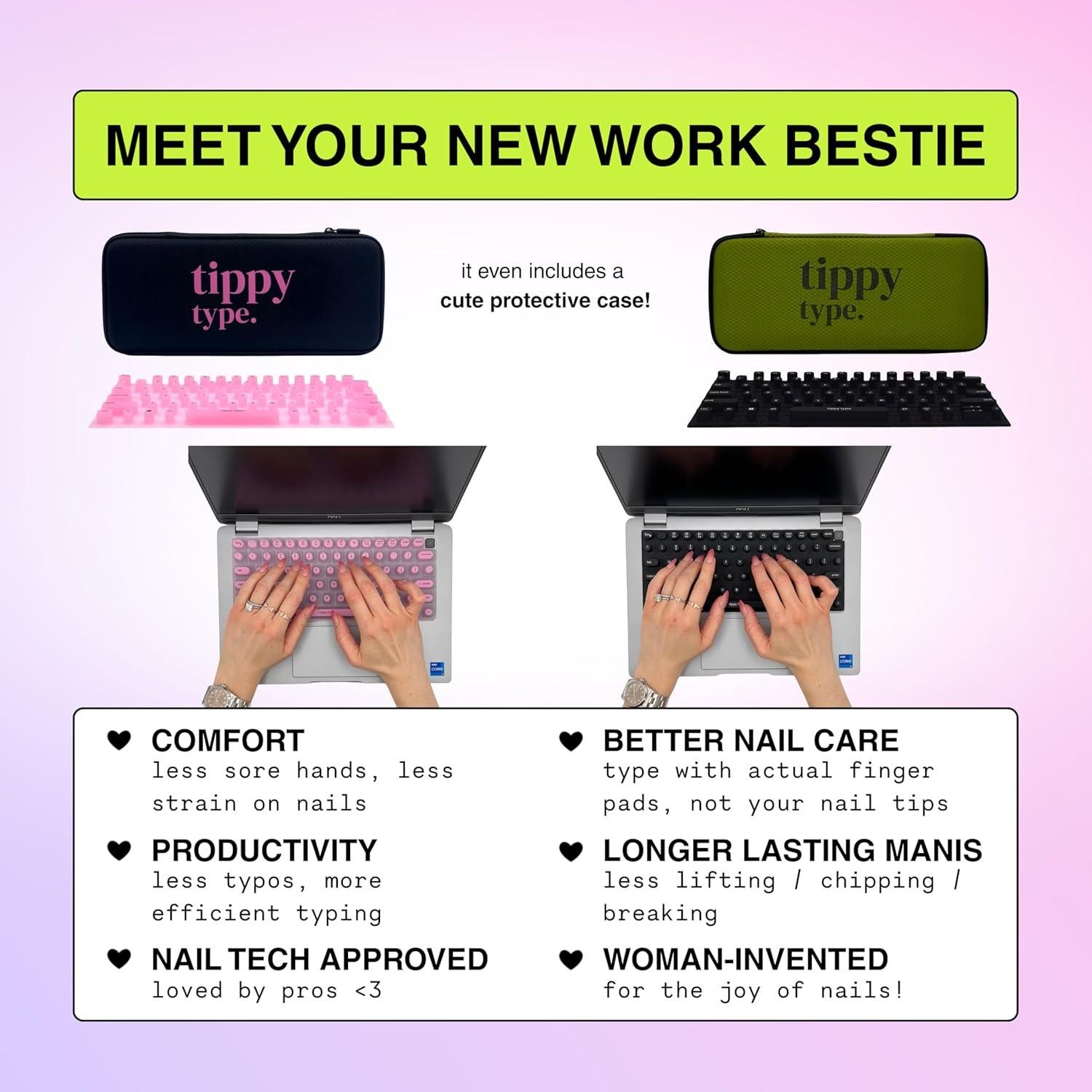 Cubierta de Teclado Silicona Tippy Type para Dell 13.3" Rosa