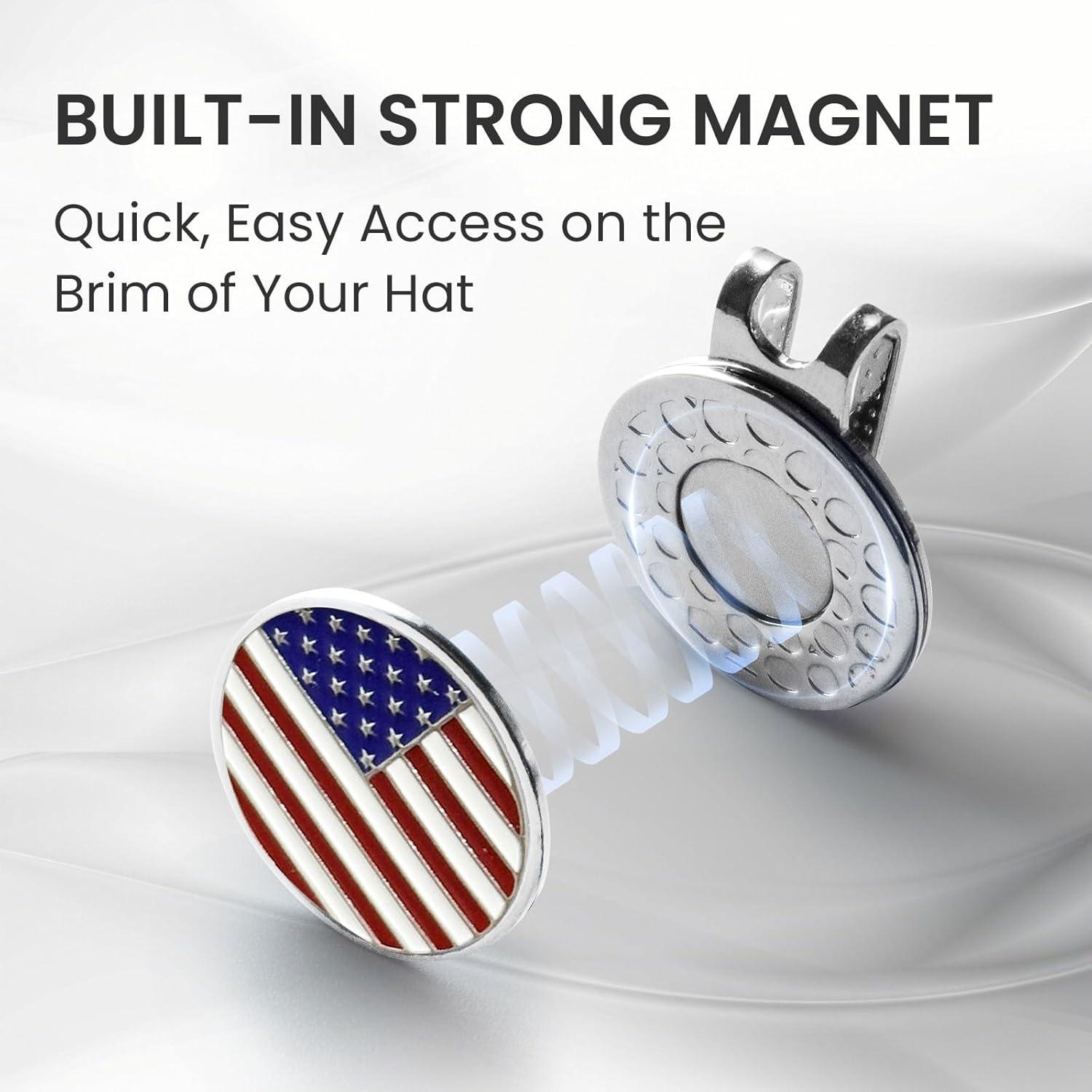 Clip Magnético para Marcador de Pelotas de Golf FINGER TEN - 12 Piezas Plata