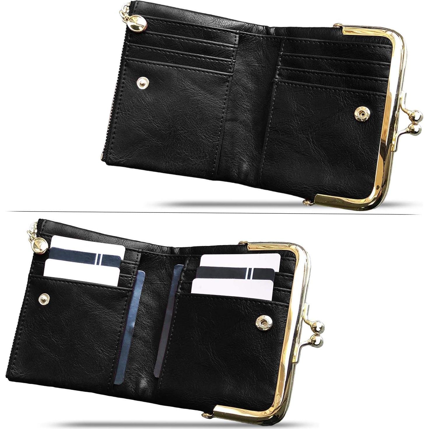 Cartera PofeeXIO para Mujeres RFID Compacta de Cuero 12x10x2cm