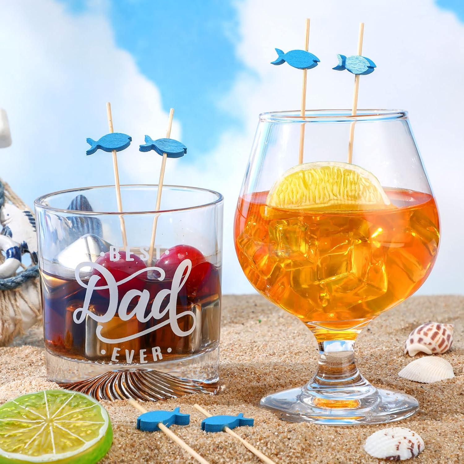 200 Palillos de Bambú Estilo Pez para Cócteles y Aperitivos