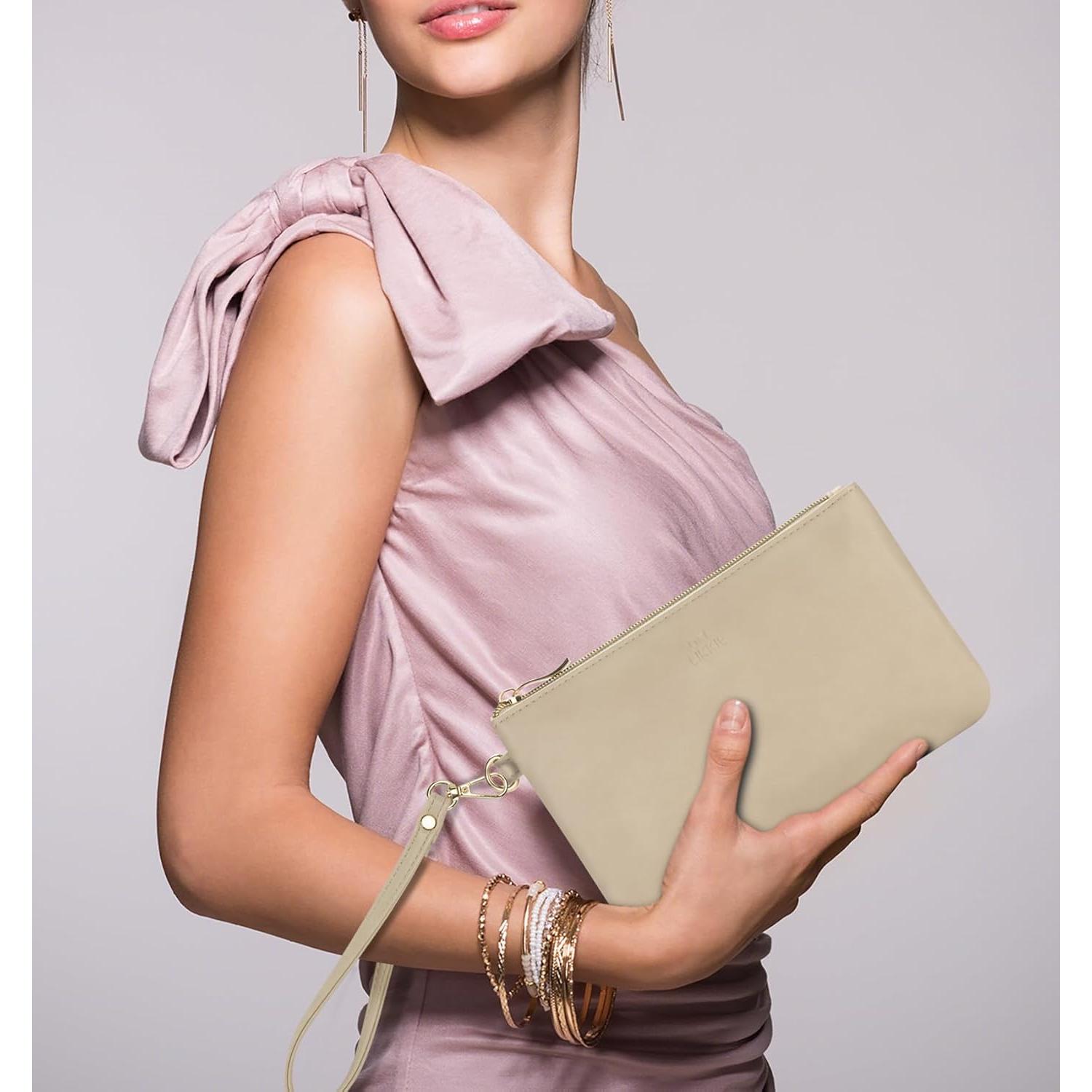 Monedero de Muñeca GM LIKKIE Beige para Mujeres 21x13cm