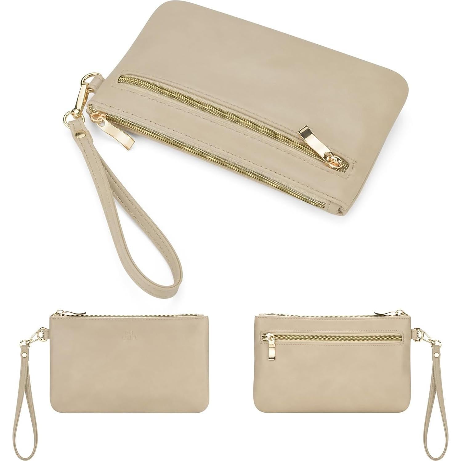 Monedero de Muñeca GM LIKKIE Beige para Mujeres 21x13cm
