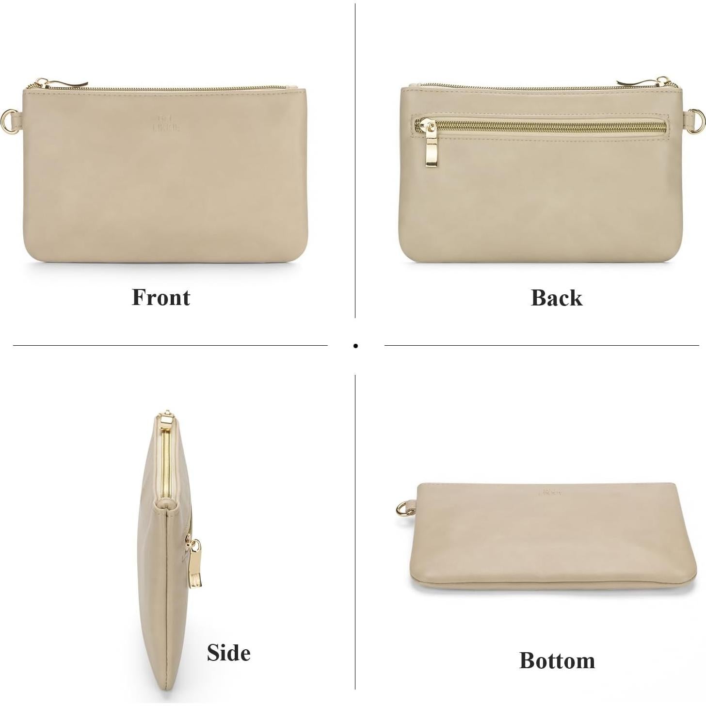 Monedero de Muñeca GM LIKKIE Beige para Mujeres 21x13cm