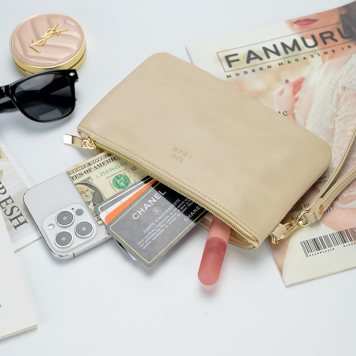 Monedero de Muñeca GM LIKKIE Beige para Mujeres 21x13cm