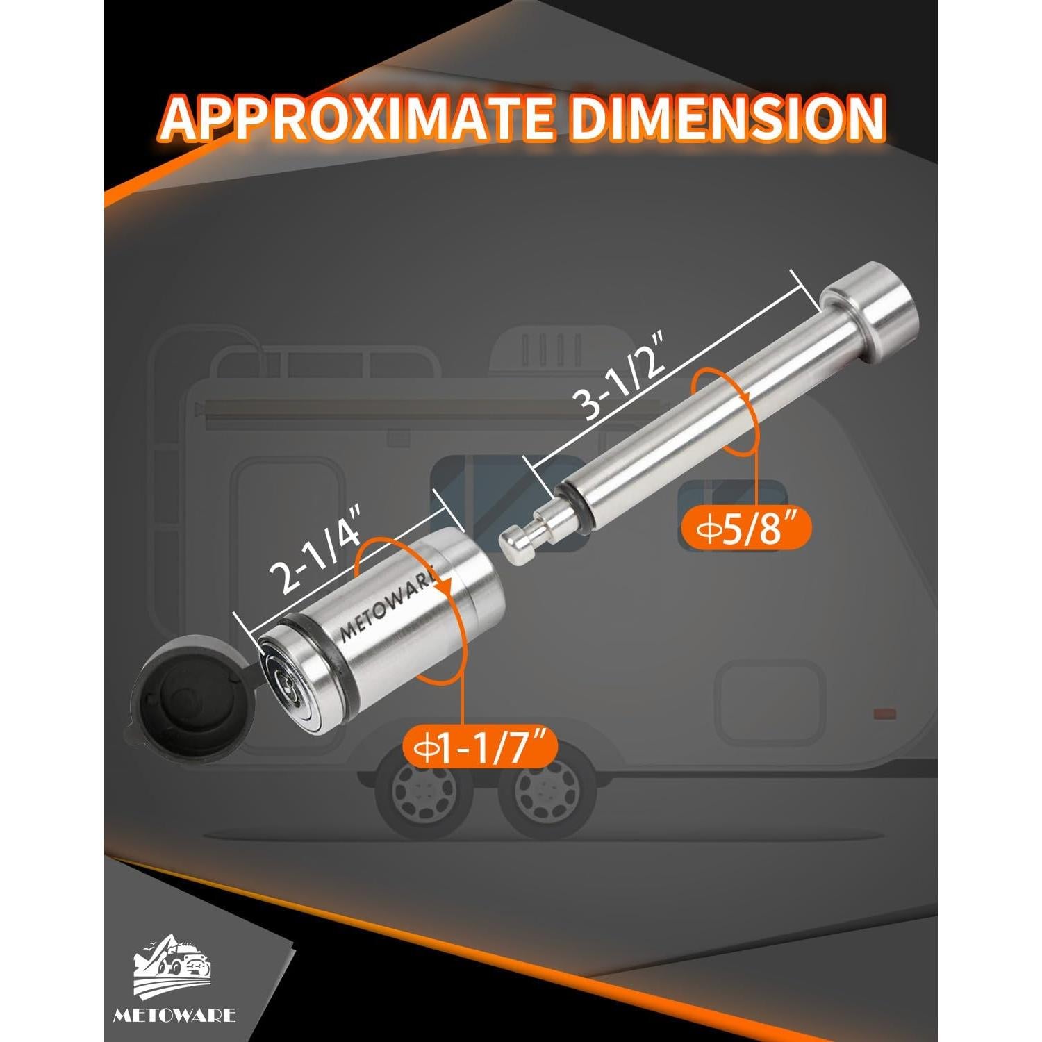 Cerradura de Remolque METOWARE de Acero Inoxidable 5.1 cm