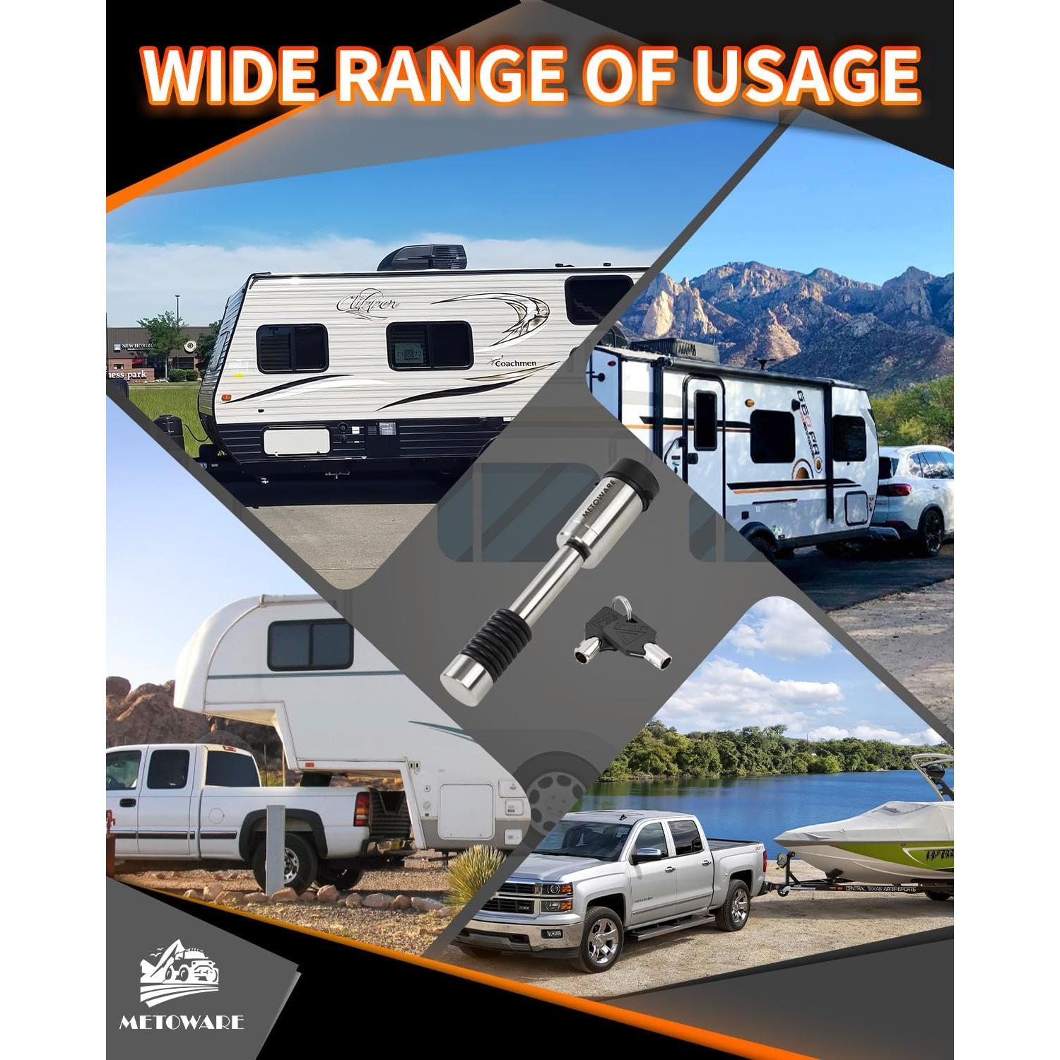 Cerradura de Remolque METOWARE de Acero Inoxidable 5.1 cm