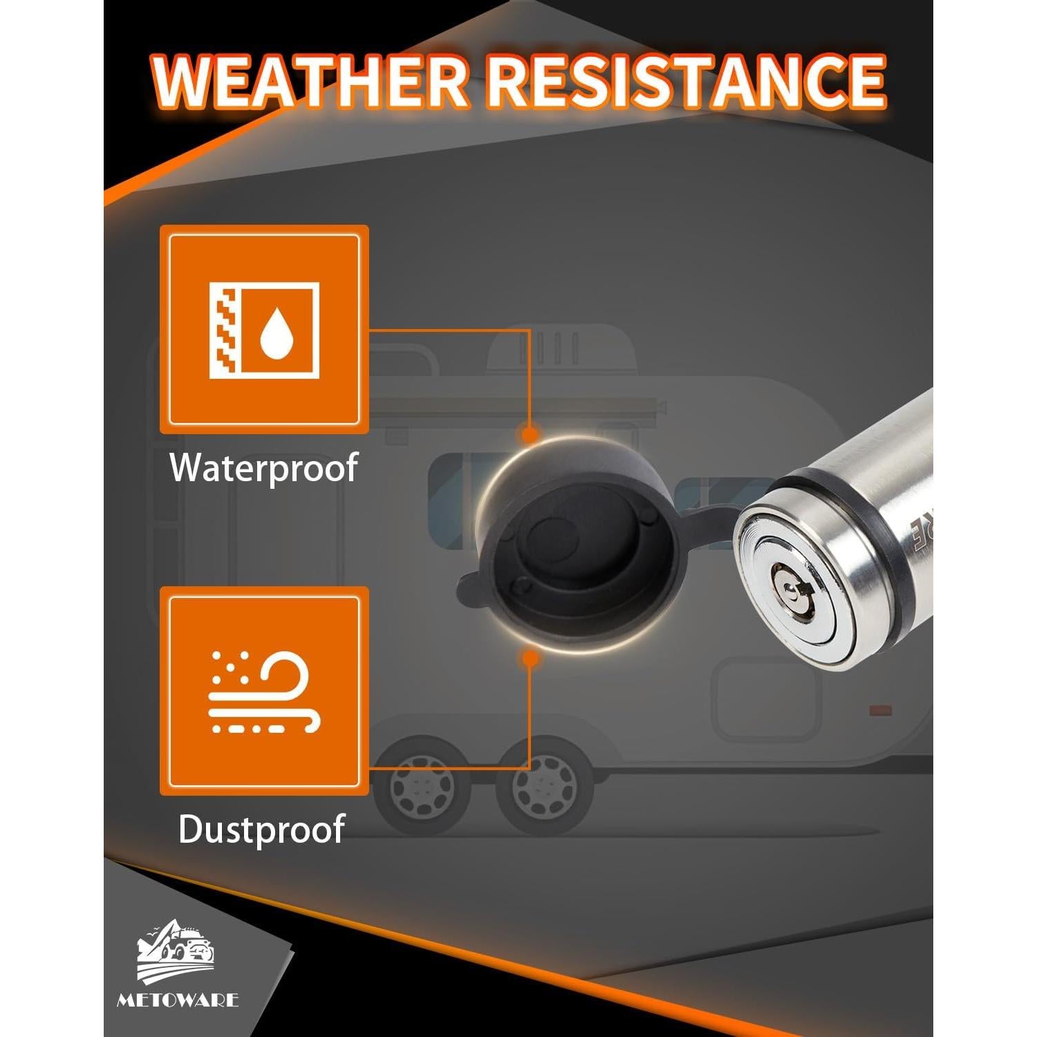 Cerradura de Remolque METOWARE de Acero Inoxidable 5.1 cm