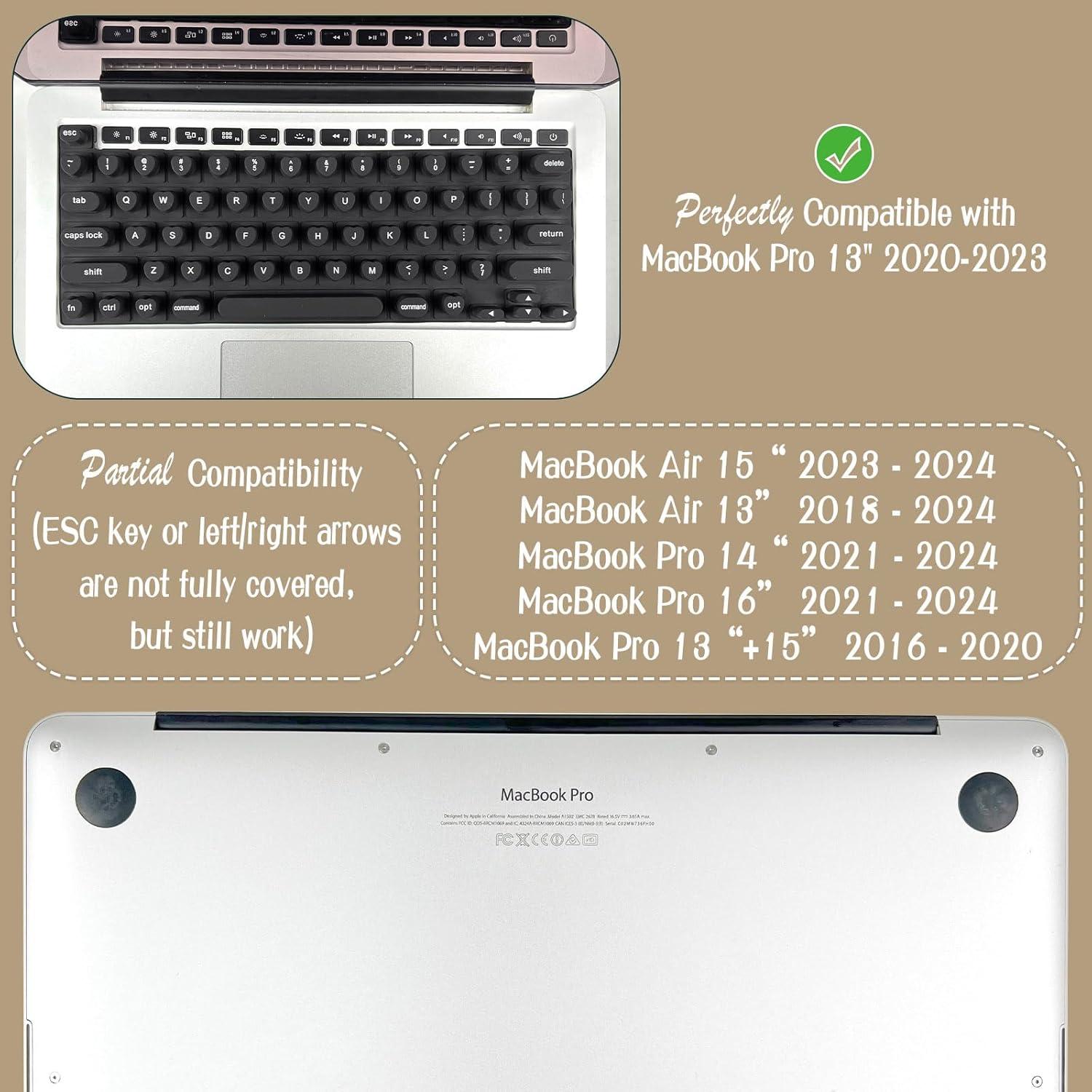 Cubierta de Teclado de Silicona Sibosen para Uñas Largas - Negro