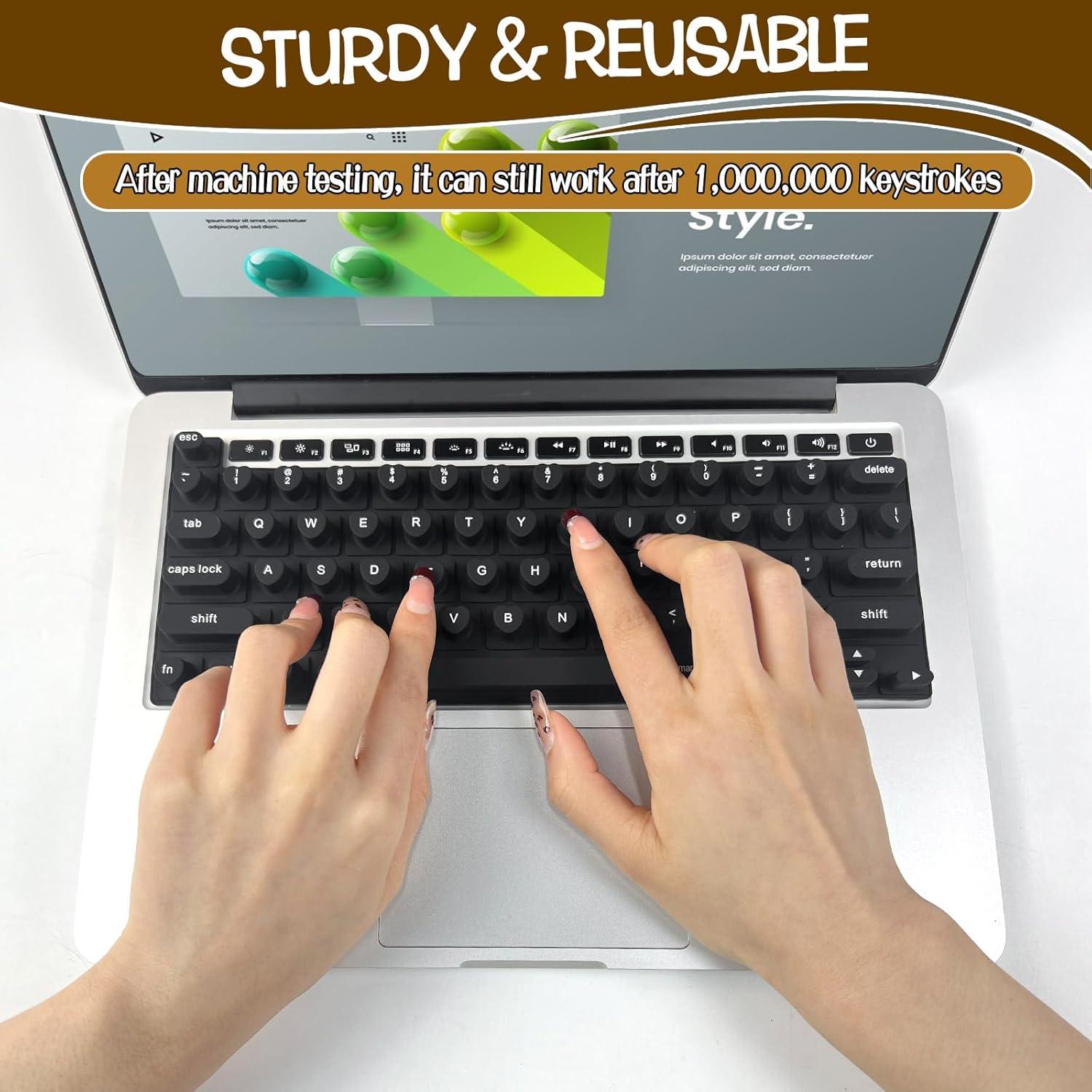 Cubierta de Teclado de Silicona Sibosen para Uñas Largas - Negro