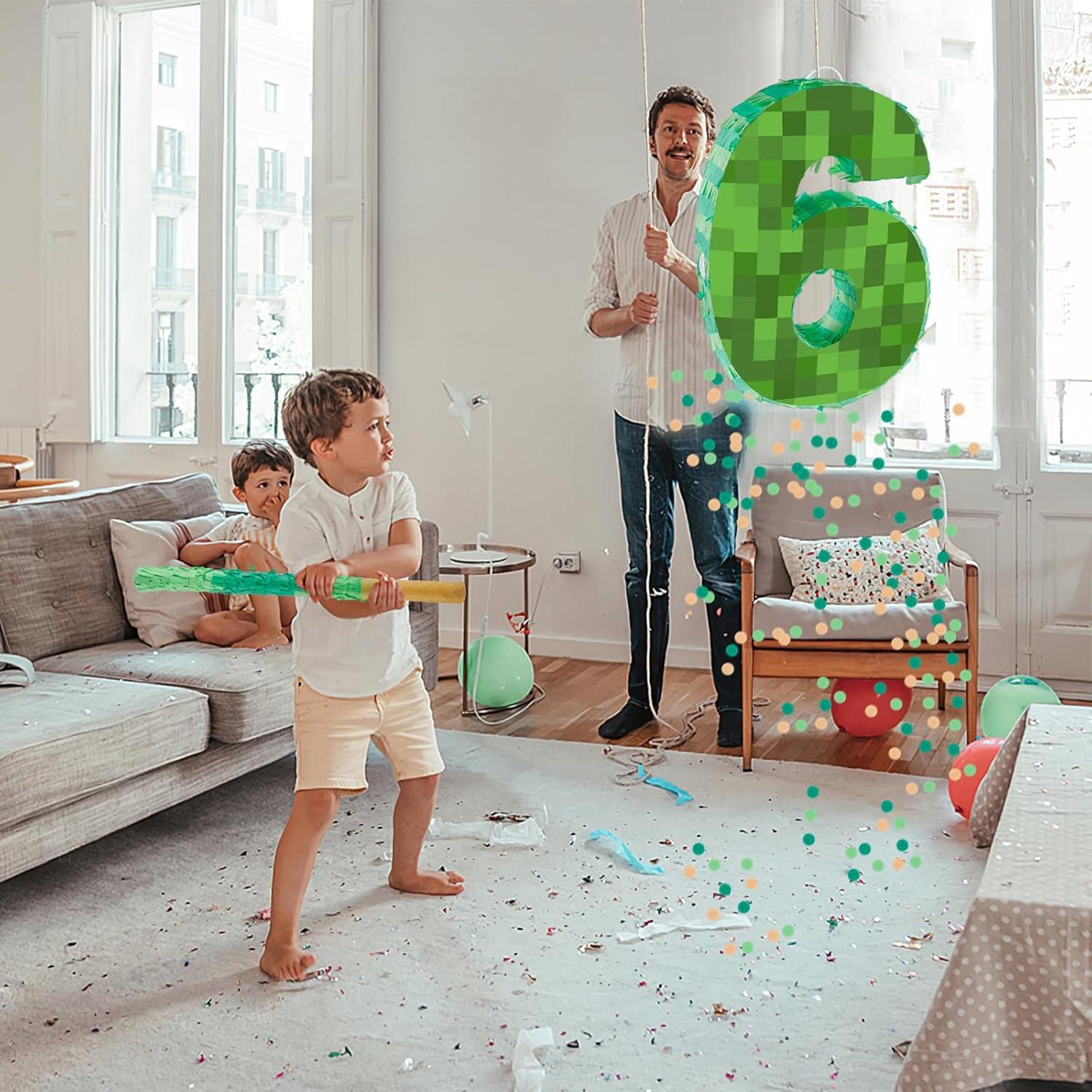 Piñata Número 6 FUSTARKY 40.6 cm con Bastón y Confeti