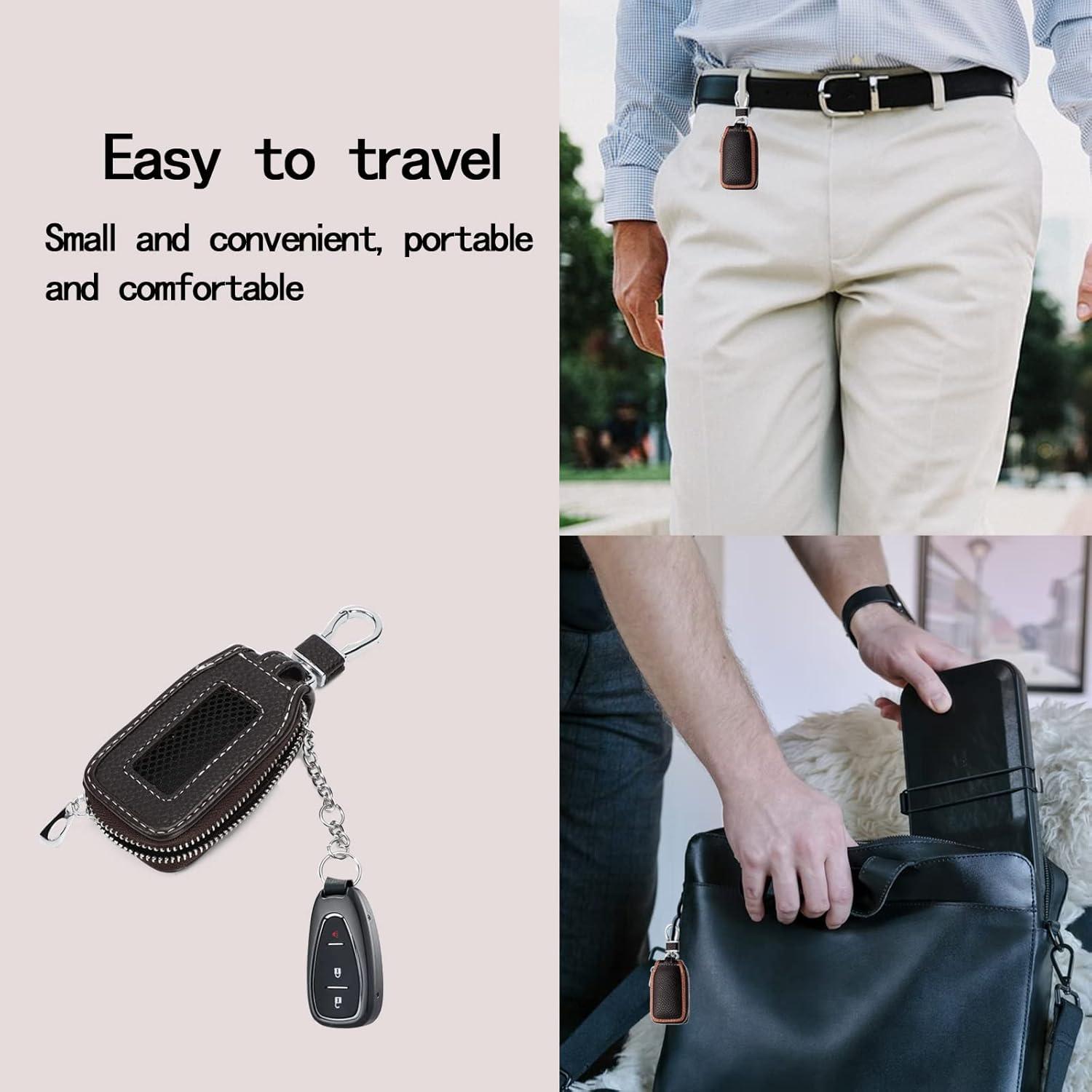 Funda de Llave de Coche de Cuero Syihah - 2 Piezas Marrón