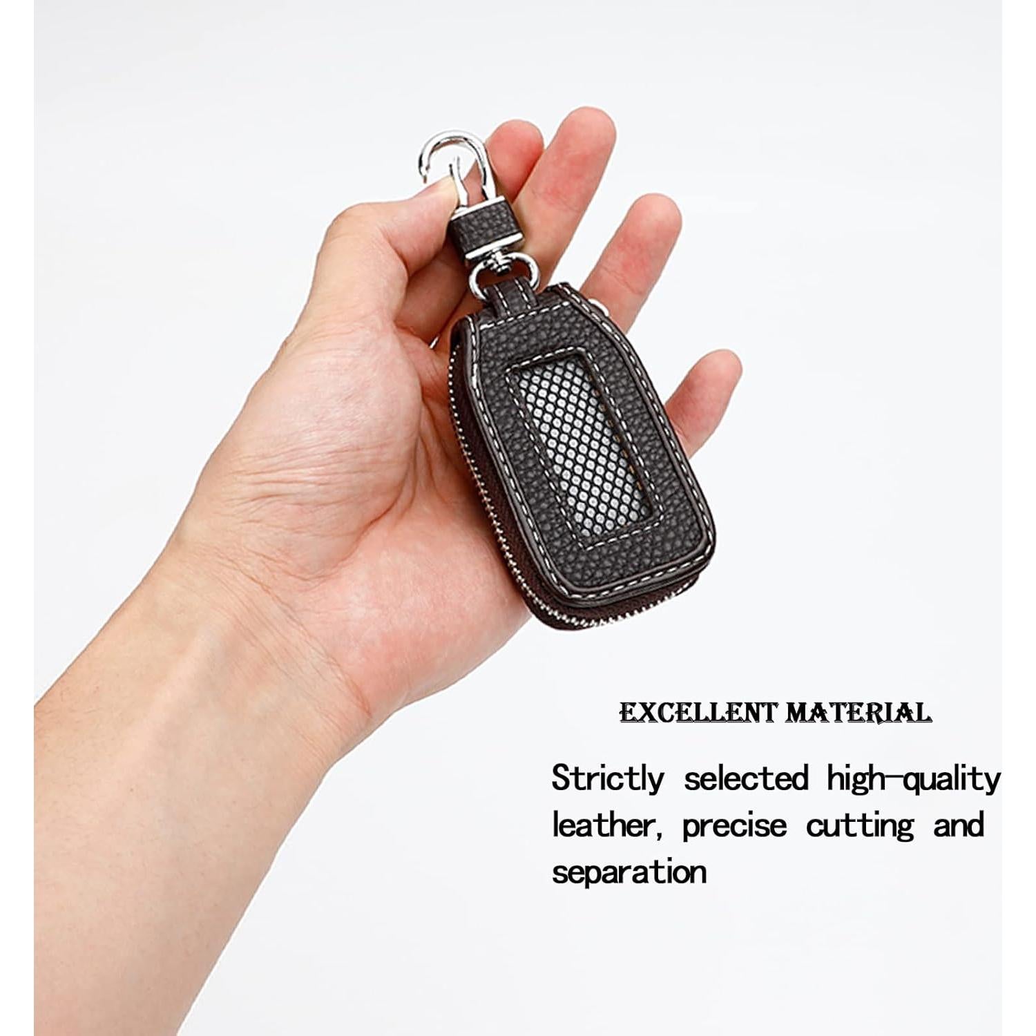 Funda de Llave de Coche de Cuero Syihah - 2 Piezas Marrón