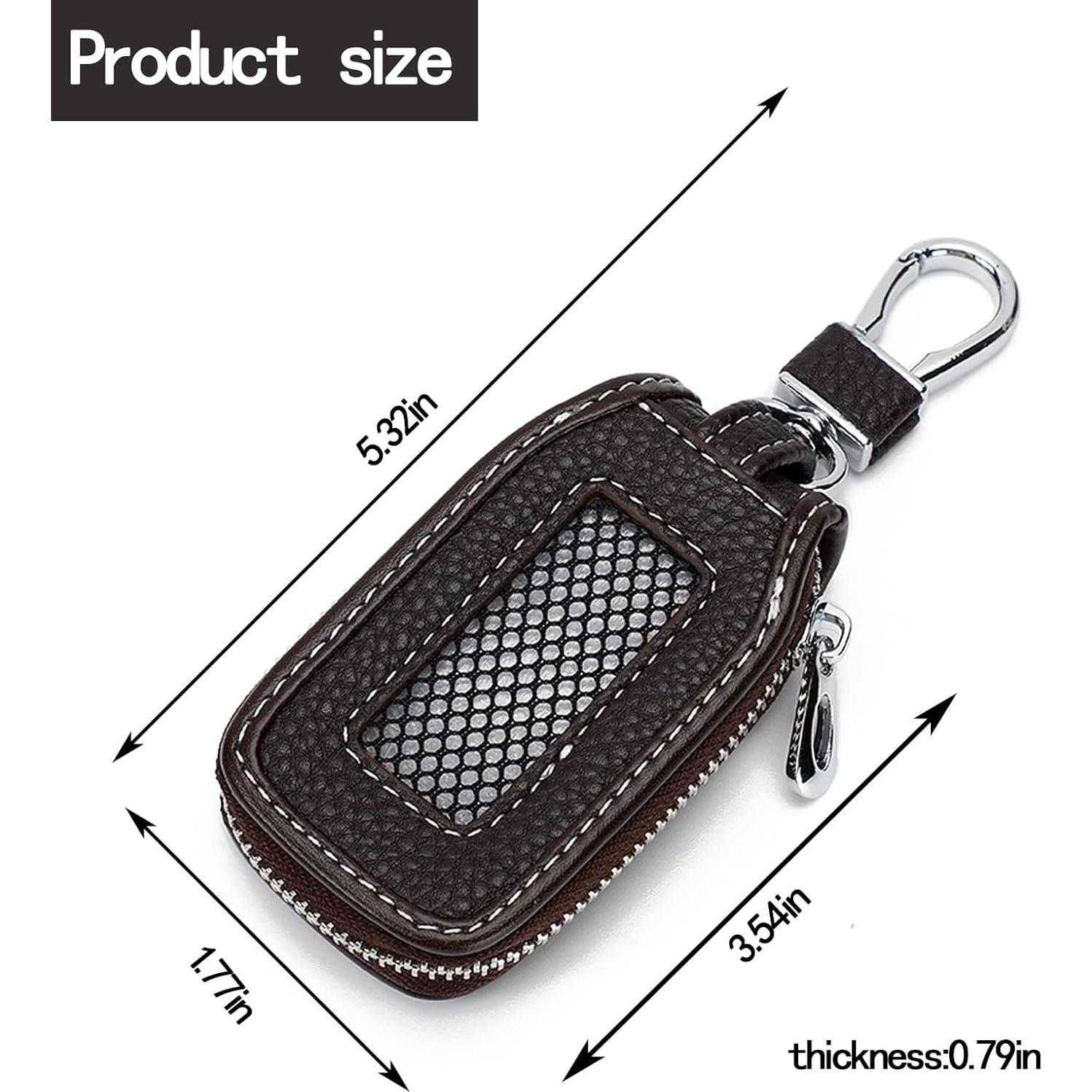 Funda de Llave de Coche de Cuero Syihah - 2 Piezas Marrón