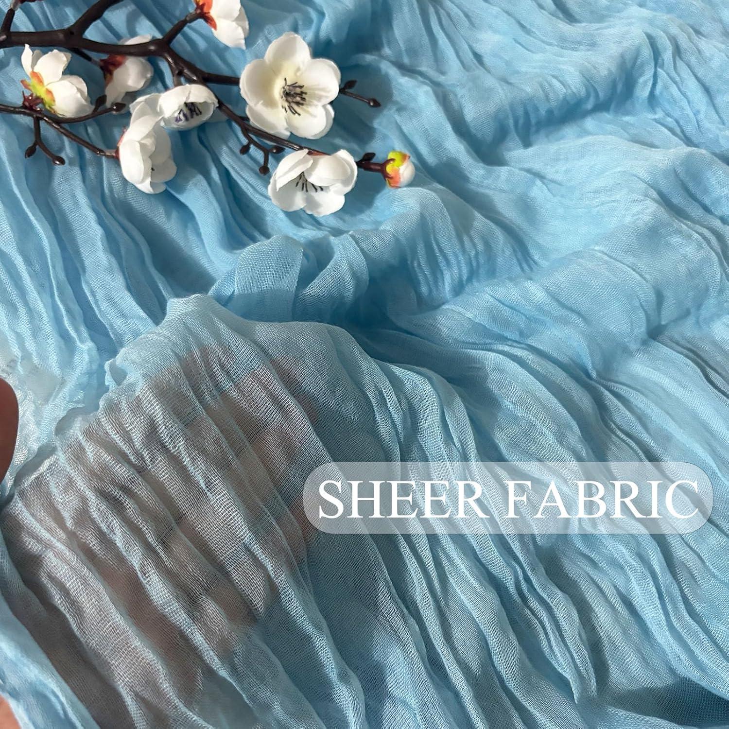 Camino de Mesa de Gasa Azul Claro - 4 Piezas 300cm