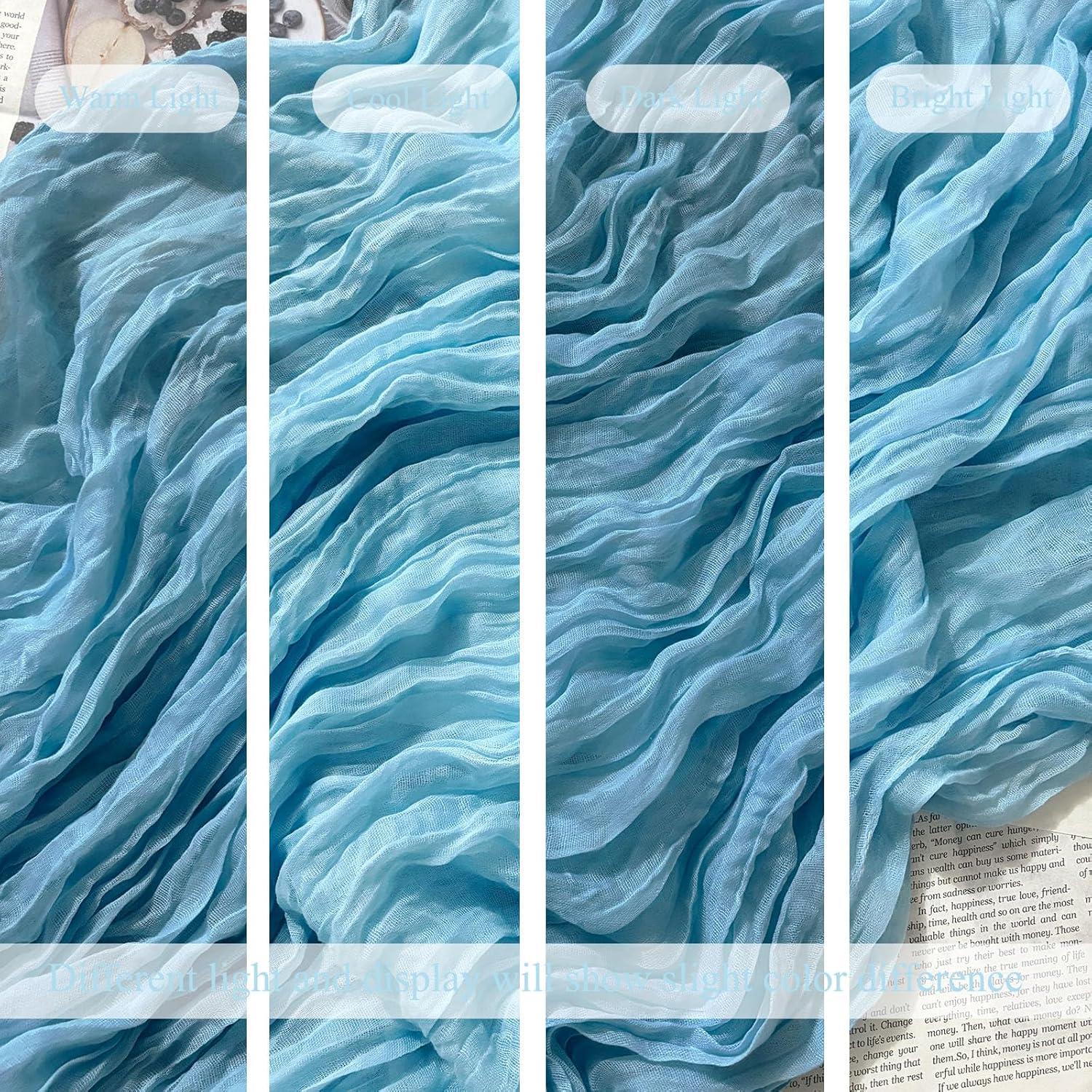 Camino de Mesa de Gasa Azul Claro - 4 Piezas 300cm