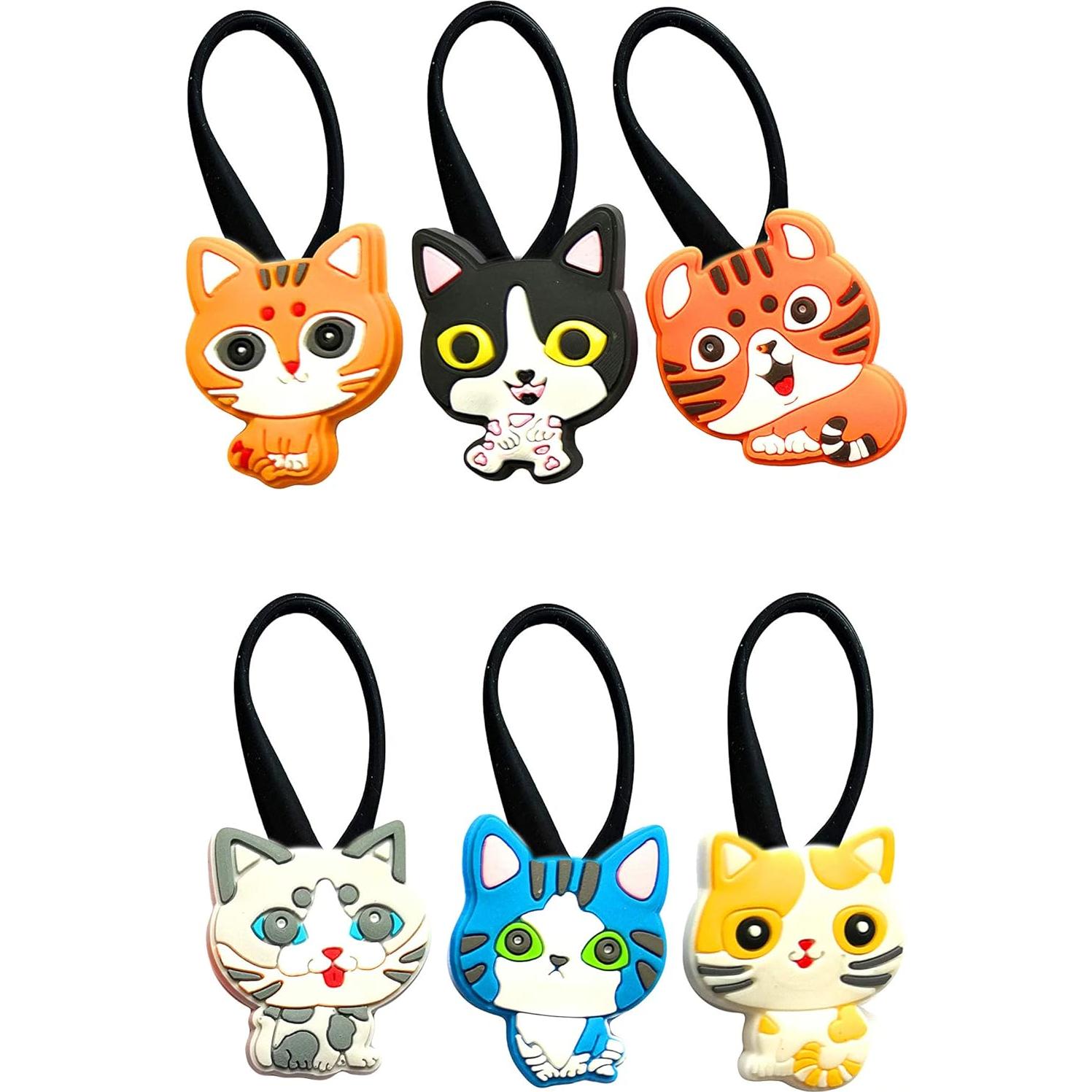 Conjunto de tiradores de cremallera Avirgo - 6 piezas gatitos