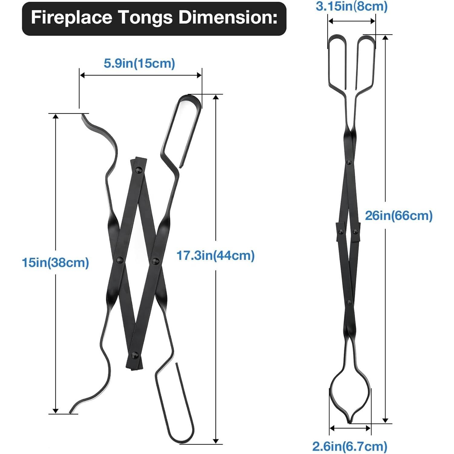 Tenazas para Fogata Stanbroil 66 cm Acero Negro