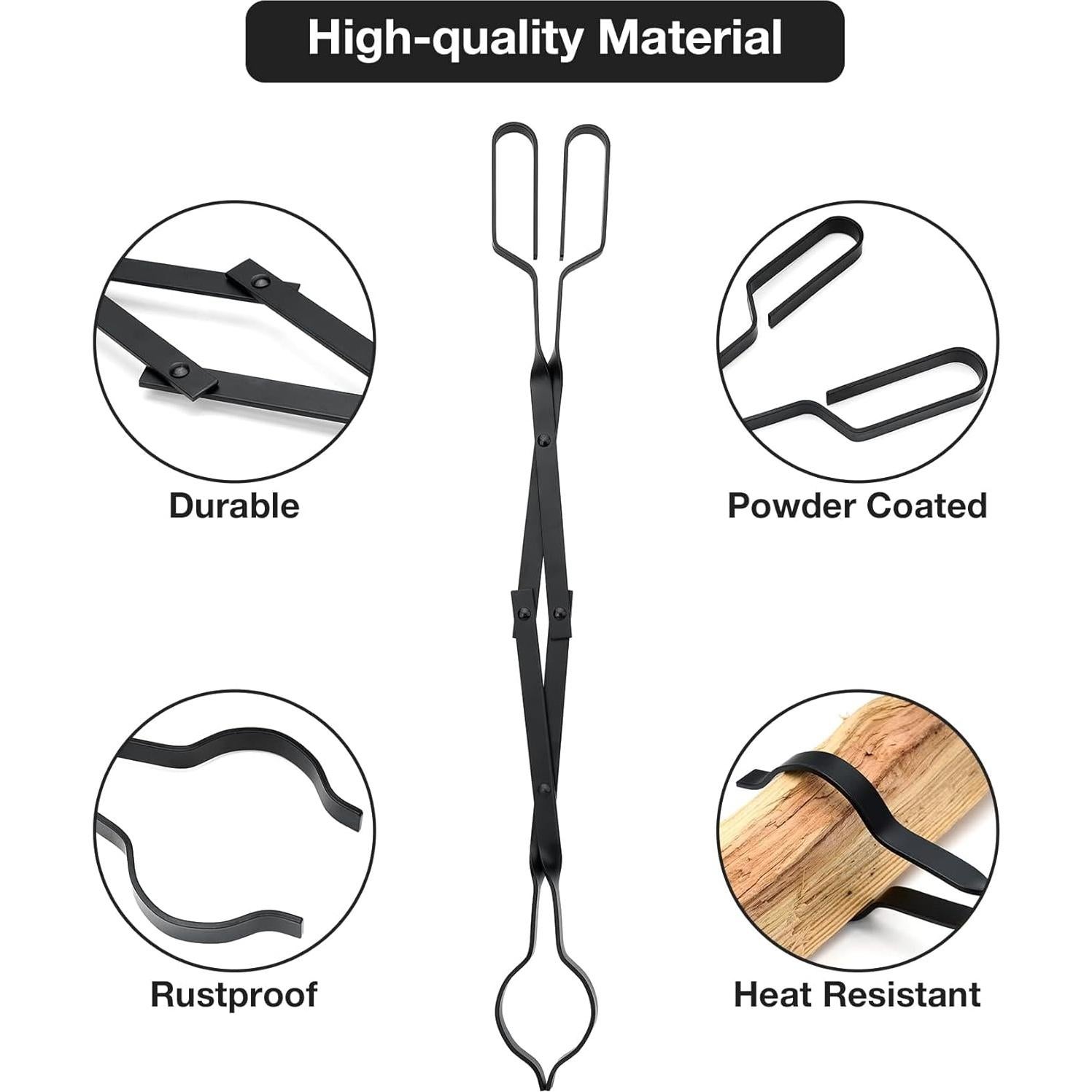 Tenazas para Fogata Stanbroil 66 cm Acero Negro