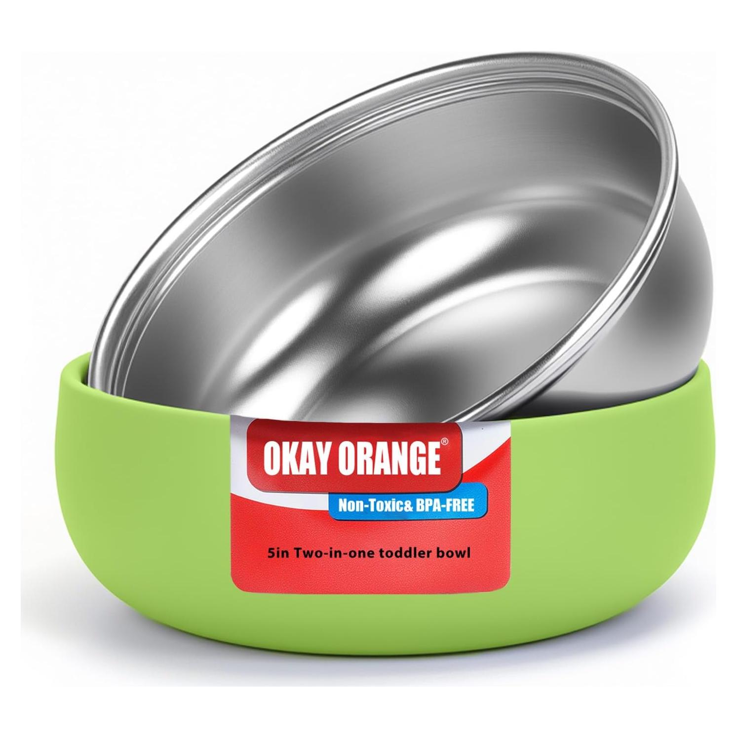 Tazones Antideslizantes para Niños OKAY ORANGE 12.7 cm
