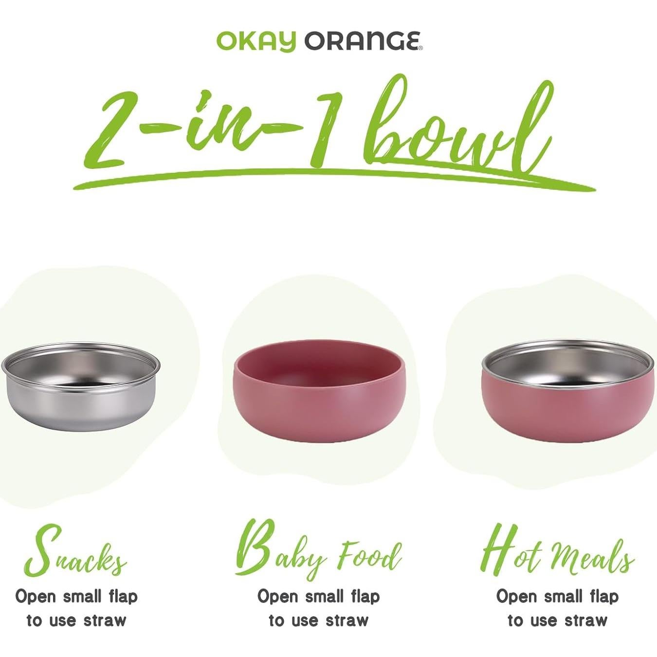 Tazones Antideslizantes para Niños OKAY ORANGE 12.7 cm