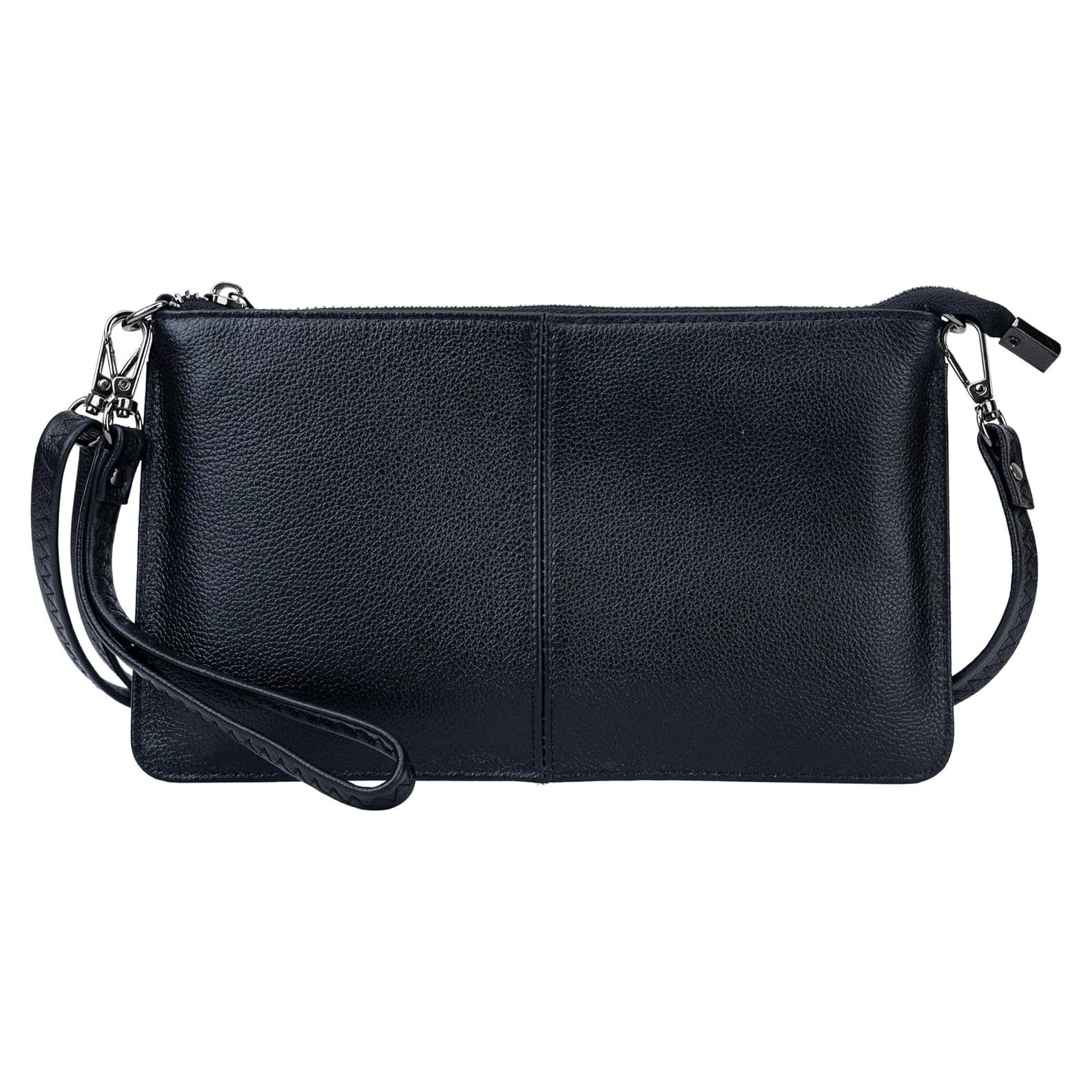 Cartera de Cuero Genuino Bveyzi para Mujeres - Clutch y Cruzado