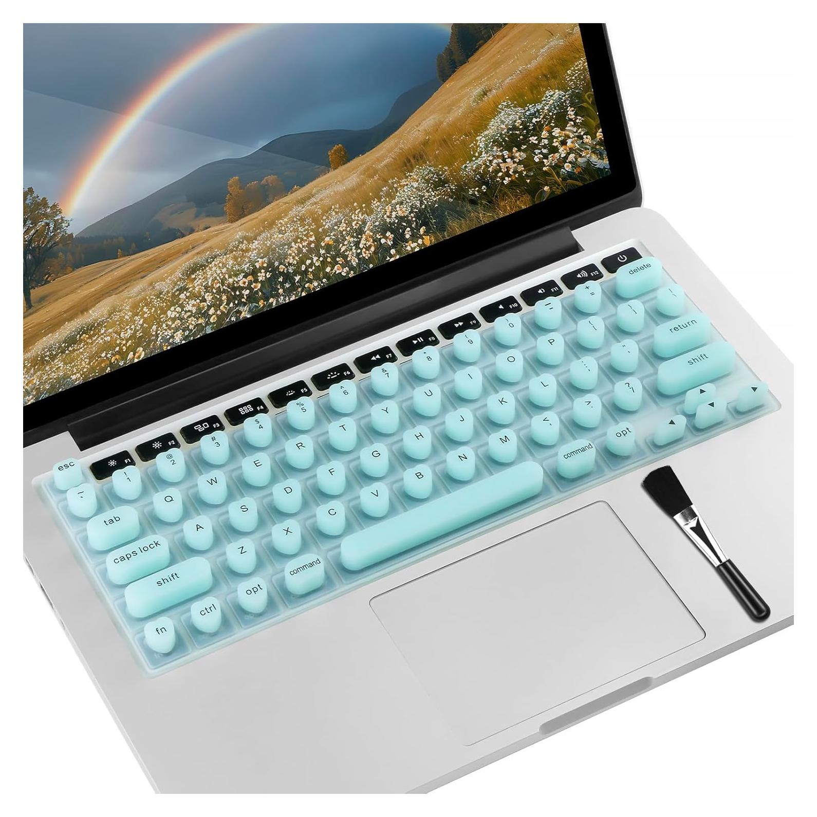 Cubierta de Teclado Silicona TS-MAYKA 3D para Uñas Largas Azul