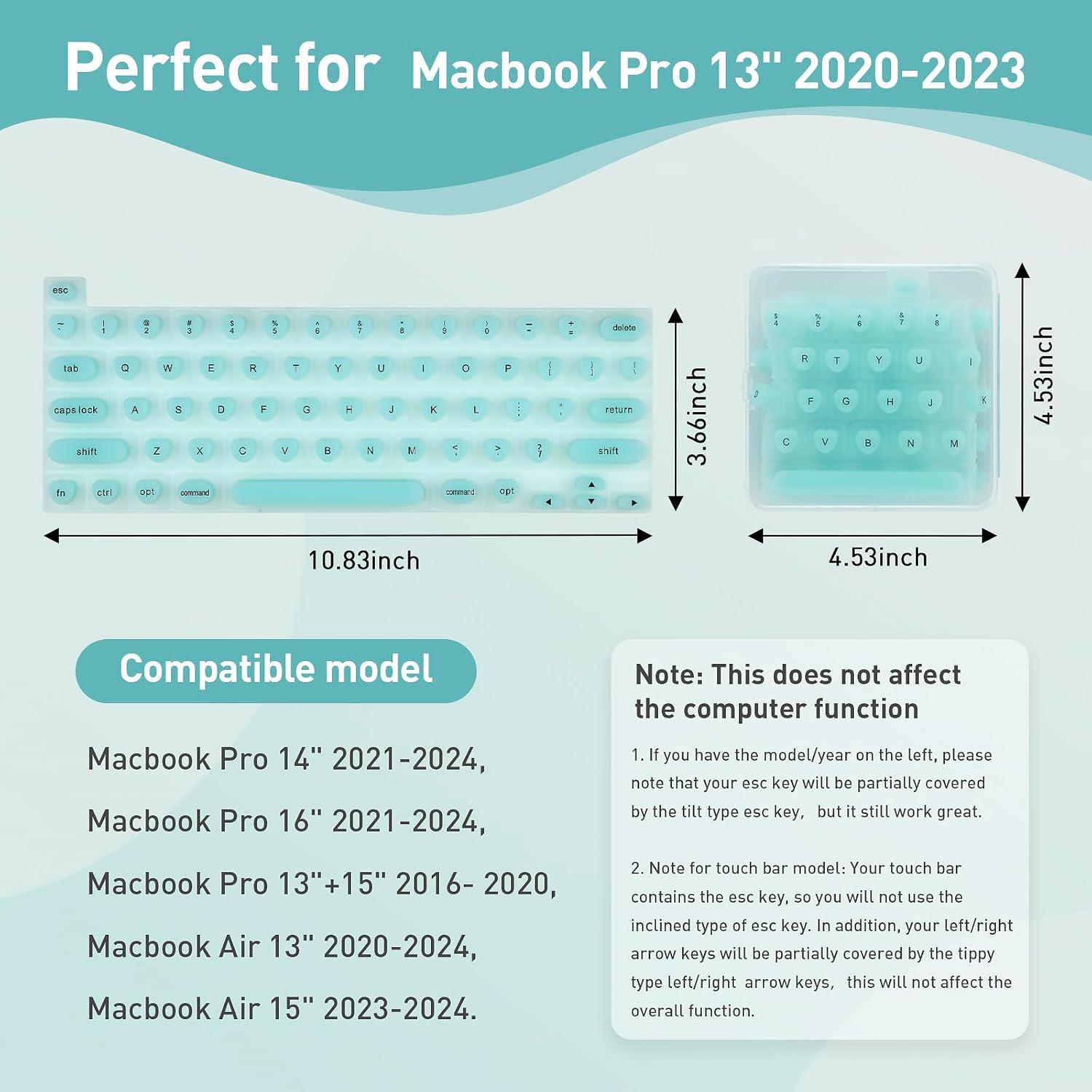 Cubierta de Teclado Silicona TS-MAYKA 3D para Uñas Largas Azul