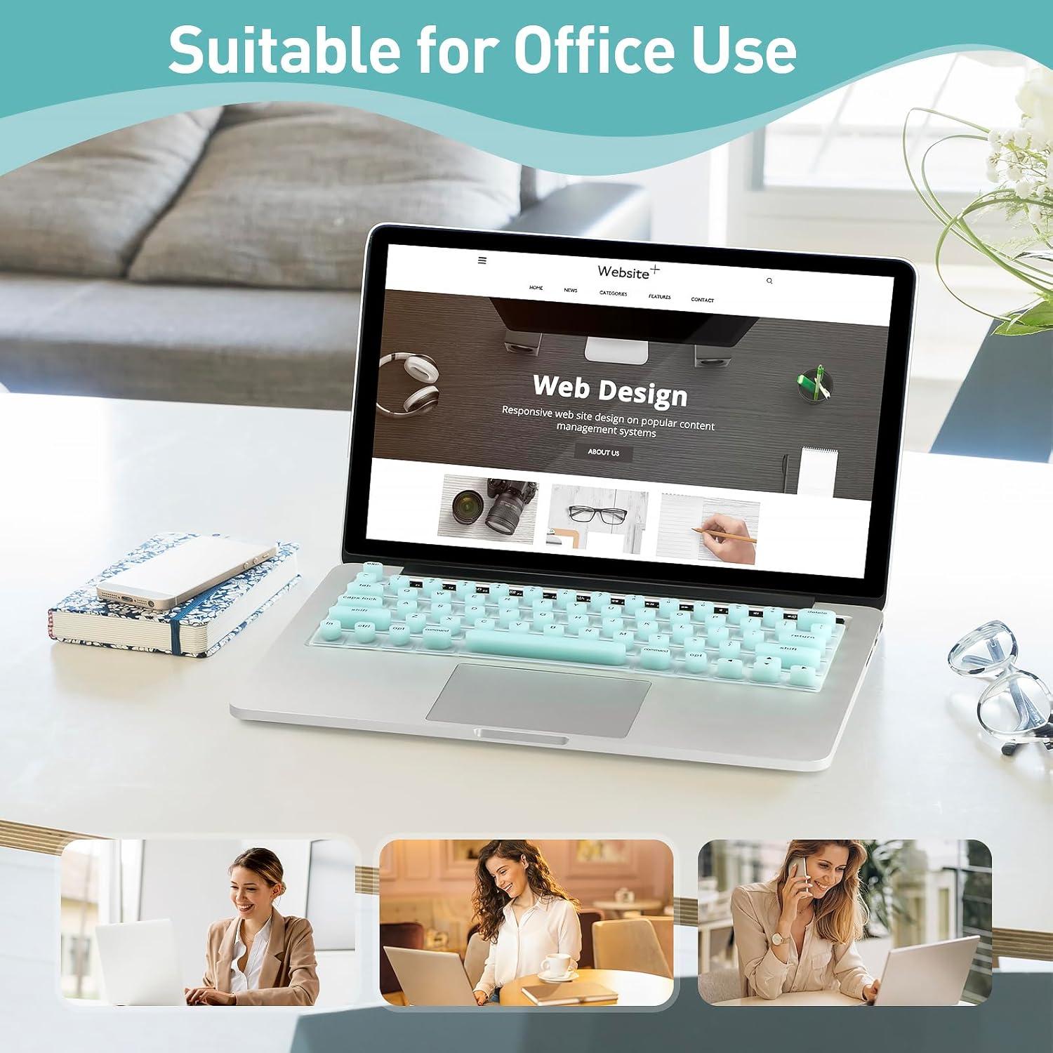 Cubierta de Teclado Silicona TS-MAYKA 3D para Uñas Largas Azul