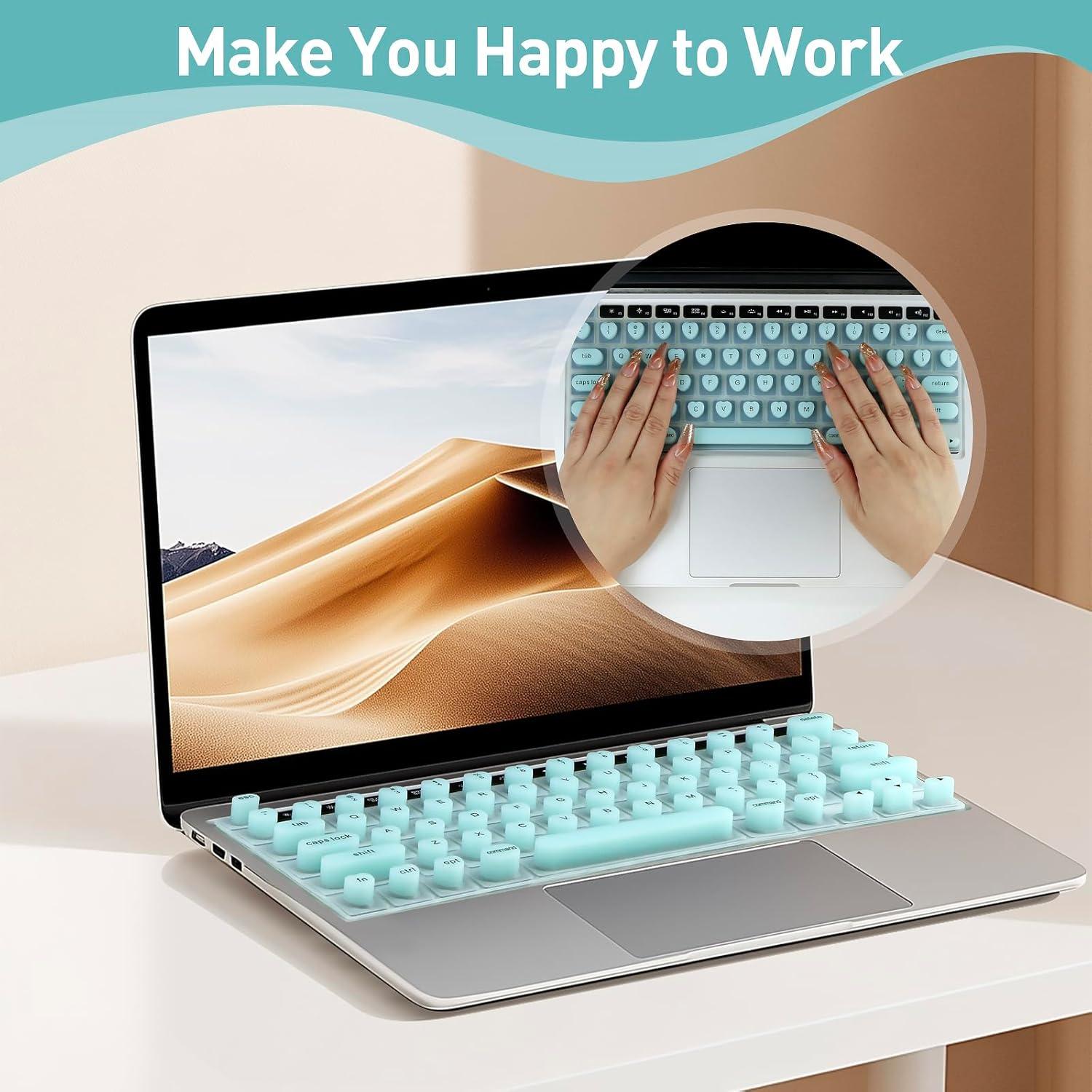 Cubierta de Teclado Silicona TS-MAYKA 3D para Uñas Largas Azul