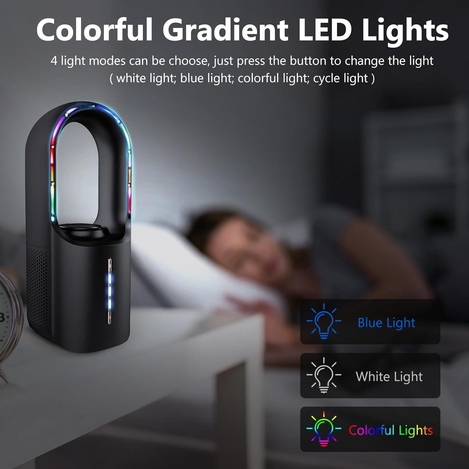 Ventilador de Escritorio CONBOLA 30 cm Portátil con Aromaterapia