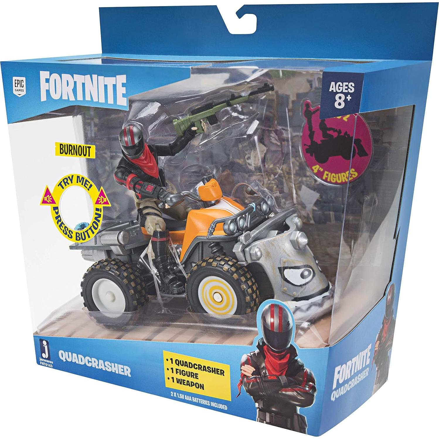 Vehículo Quadcrasher Jazwares Fortnite con figura Burnout