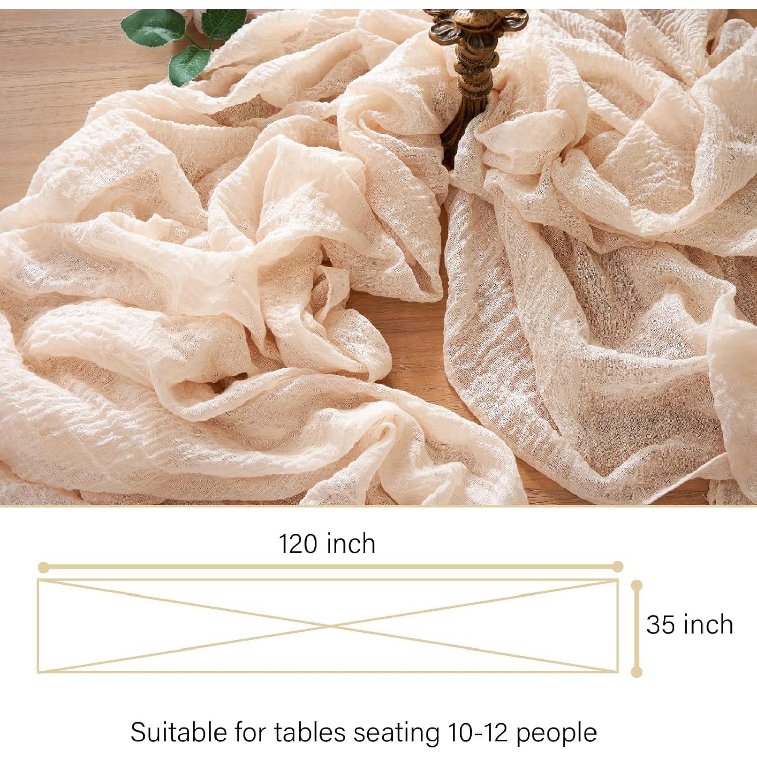 Cubre Mesa de Gasa RRBXIA Beige 10FT 2Pcs 120 Pulgadas