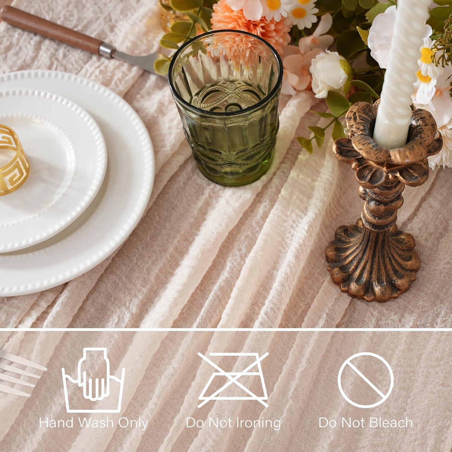 Cubre Mesa de Gasa RRBXIA Beige 10FT 2Pcs 120 Pulgadas