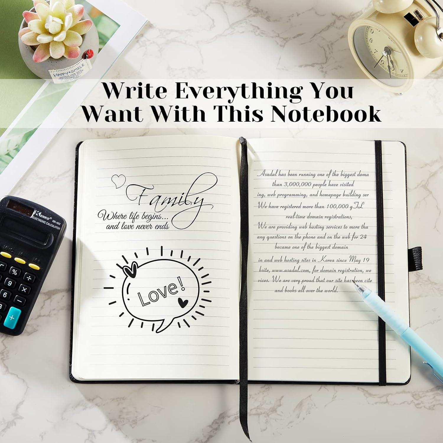 Paquete de 14 Cuadernos A5 Laumoi Tapa Dura Negro