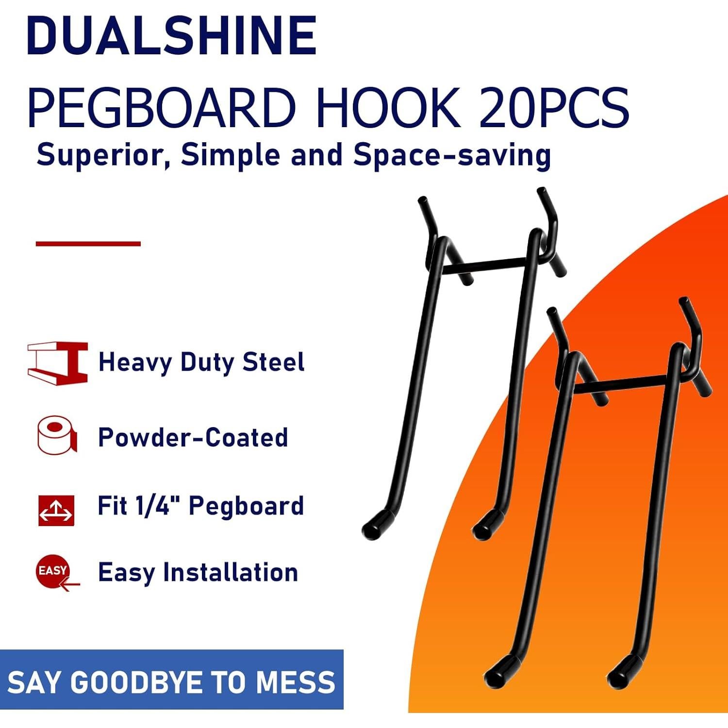 Ganchos de Doble Brazo Dualshine 4/6 Pulgadas Negro - 20 Pcs