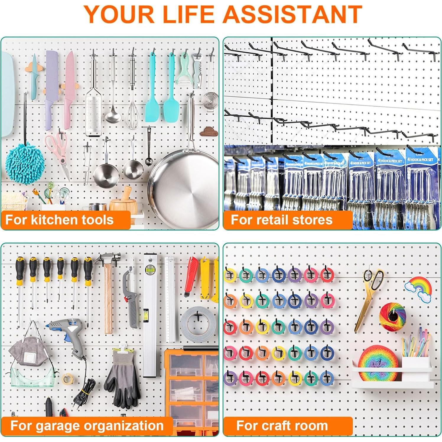 Ganchos de Doble Brazo Dualshine 4/6 Pulgadas Negro - 20 Pcs